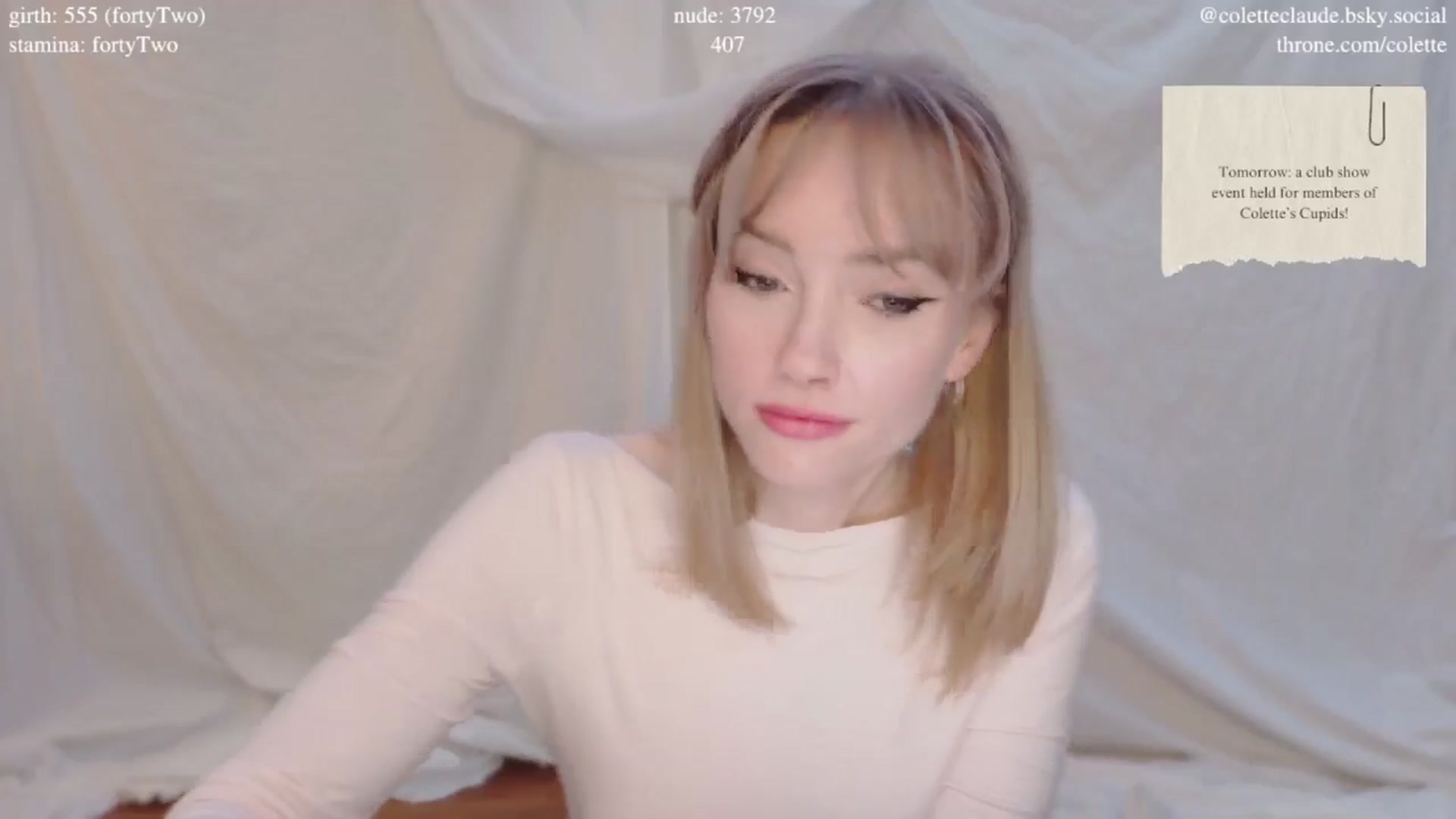Gallery image thumbnail from coletteclaude's myfreecams stream on, 02/13/2025, 20:55 image 9 of 20