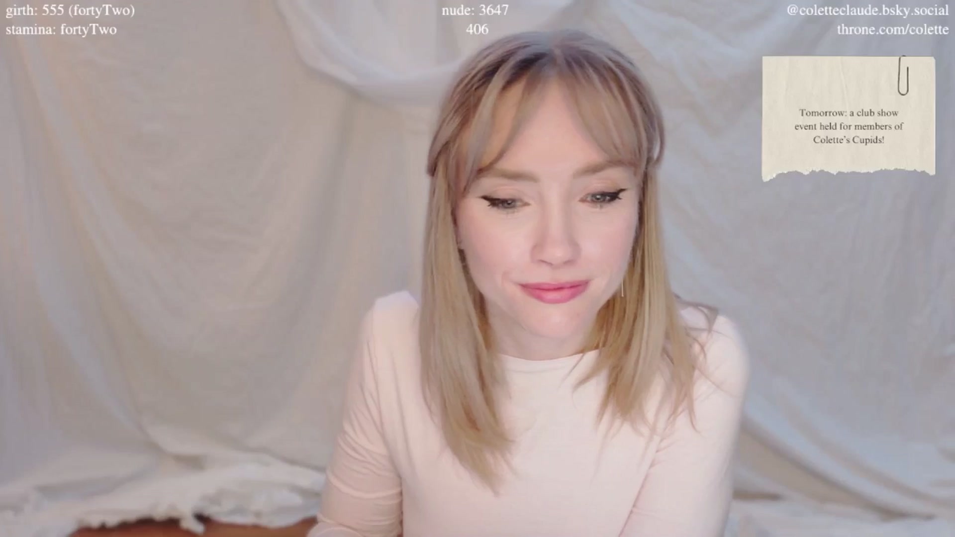 Gallery image thumbnail from coletteclaude's myfreecams stream on, 02/13/2025, 20:55 image 12 of 20