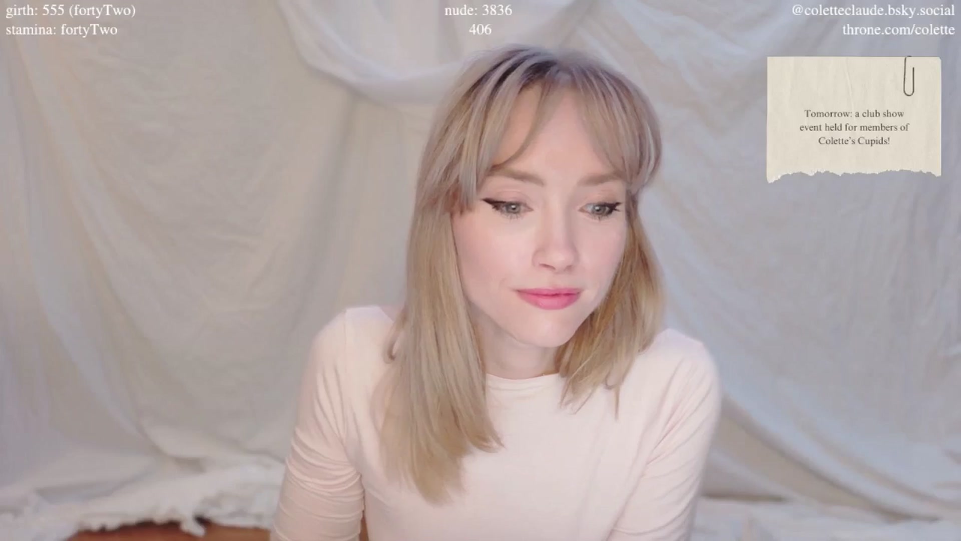 Gallery image thumbnail from coletteclaude's myfreecams stream on, 02/13/2025, 20:55 image 8 of 20