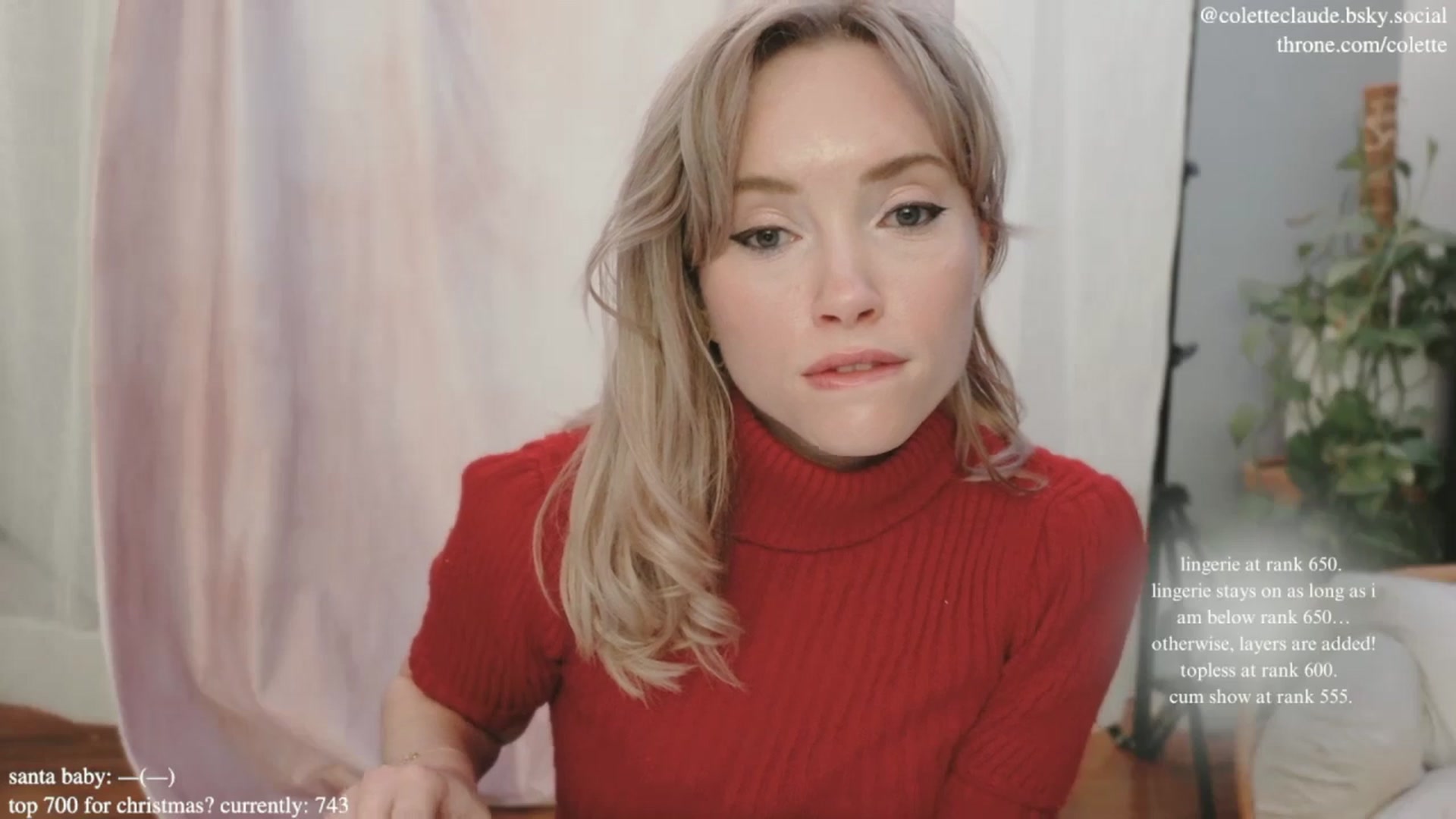 Gallery image thumbnail from coletteclaus's myfreecams stream on, 12/20/2024, 18:33 image 6 of 20