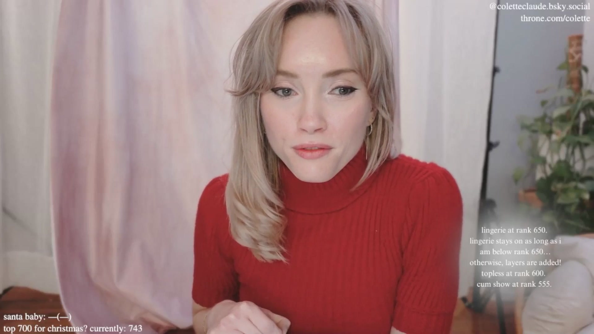 Gallery image thumbnail from coletteclaus's myfreecams stream on, 12/20/2024, 18:33 image 14 of 20