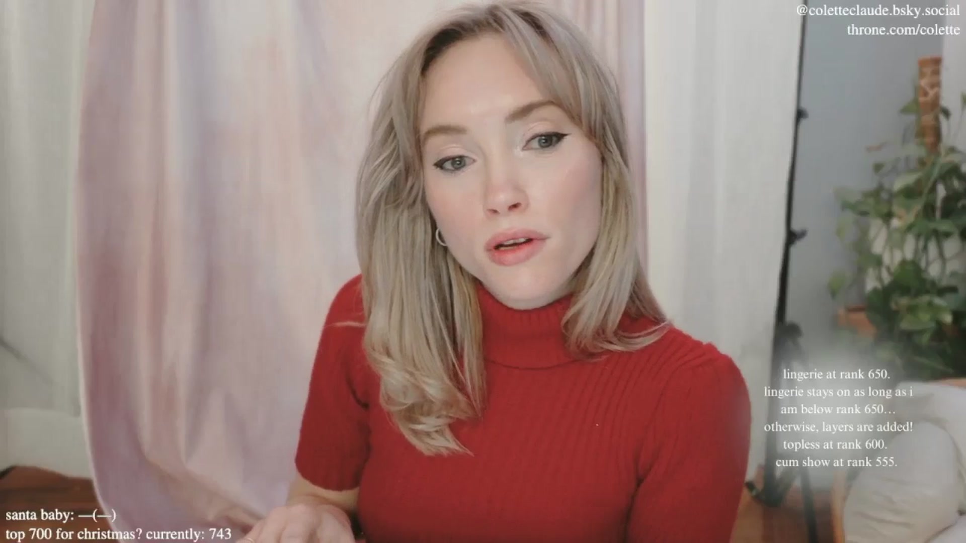 Gallery image thumbnail from coletteclaus's myfreecams stream on, 12/20/2024, 18:33 image 10 of 20