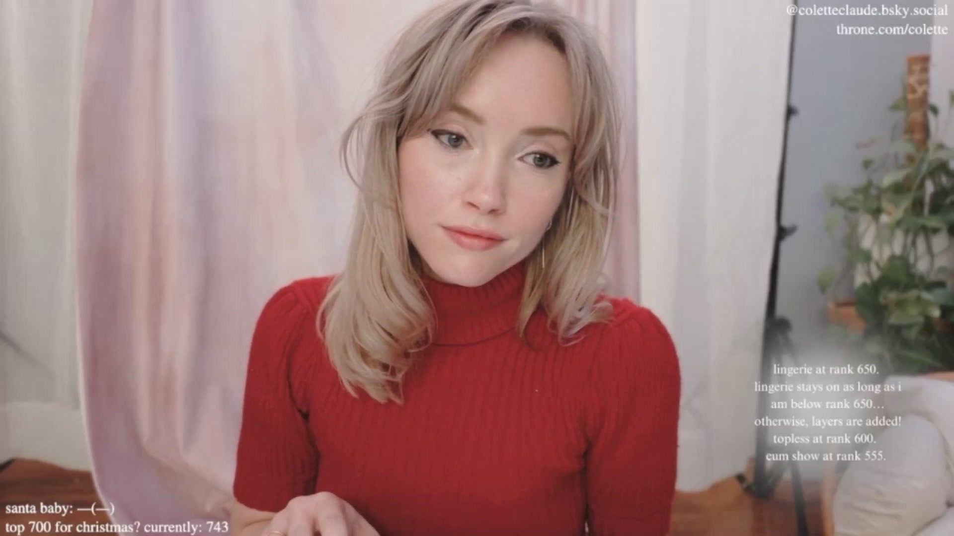 Gallery image thumbnail from coletteclaus's myfreecams stream on, 12/20/2024, 18:33 image 8 of 20