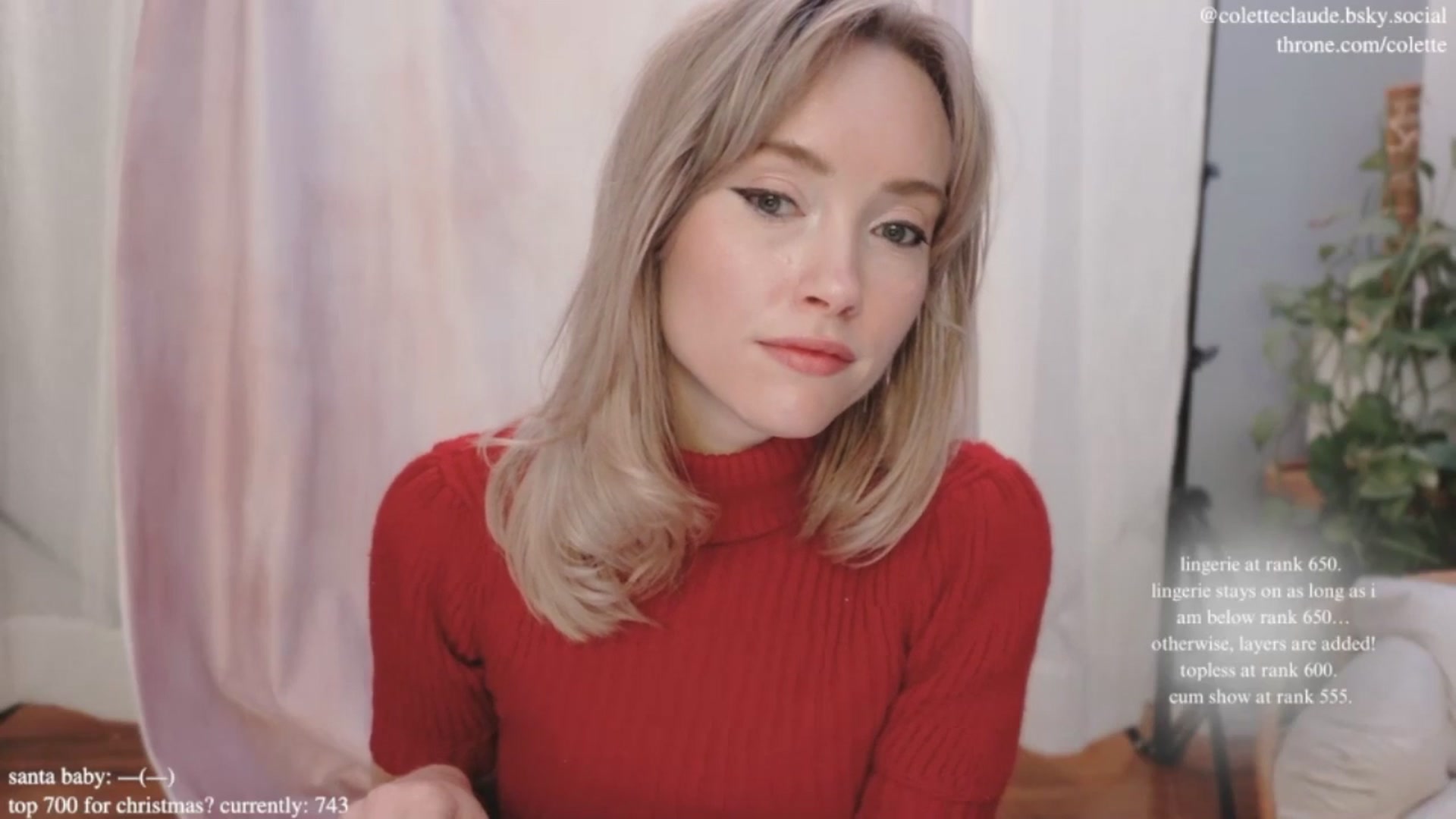 Gallery image thumbnail from coletteclaus's myfreecams stream on, 12/20/2024, 18:33 image 11 of 20