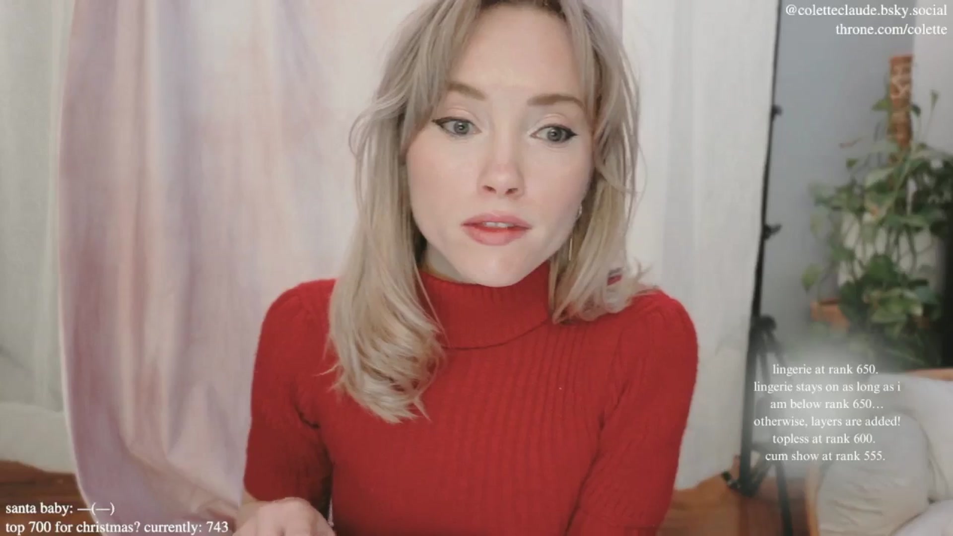 Gallery image thumbnail from coletteclaus's myfreecams stream on, 12/20/2024, 18:33 image 5 of 20
