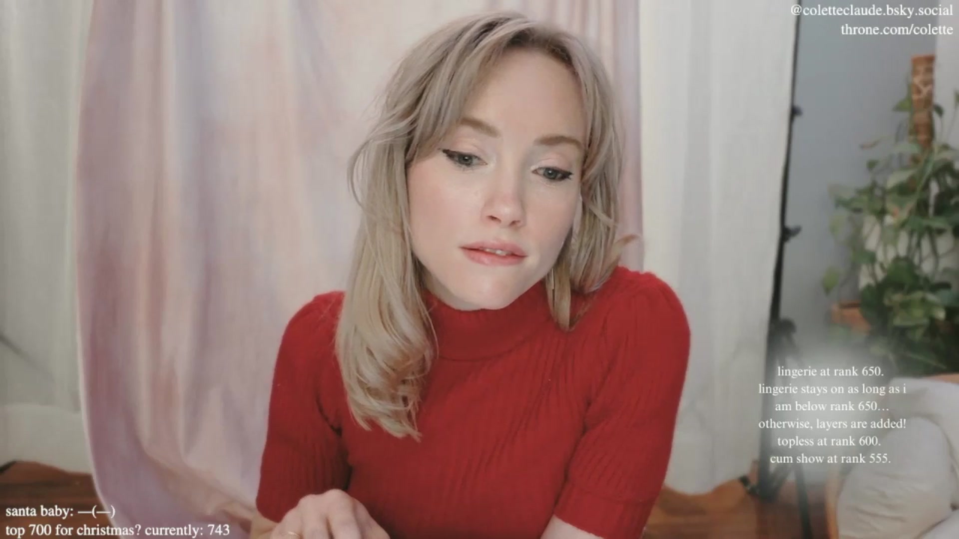 Gallery image thumbnail from coletteclaus's myfreecams stream on, 12/20/2024, 18:33 image 7 of 20