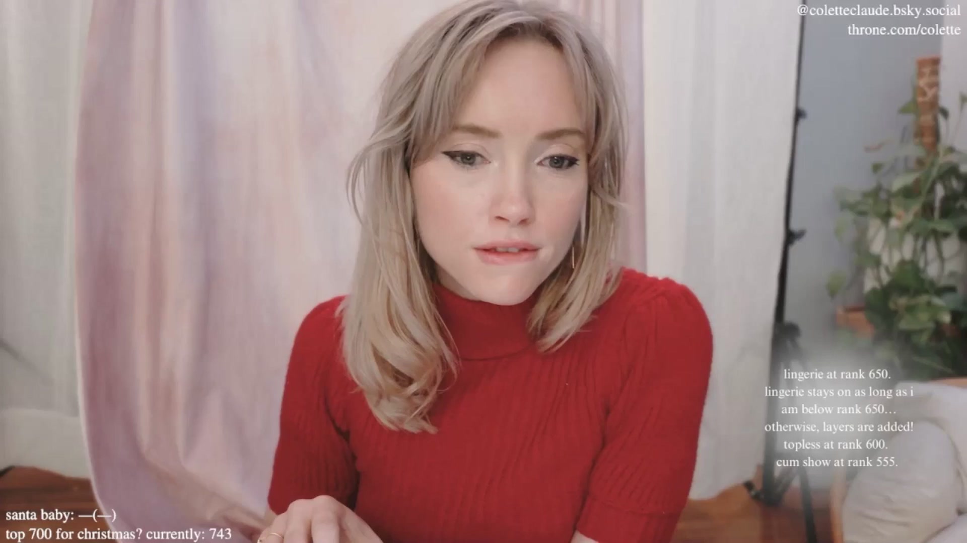 Gallery image thumbnail from coletteclaus's myfreecams stream on, 12/20/2024, 18:33 image 9 of 20
