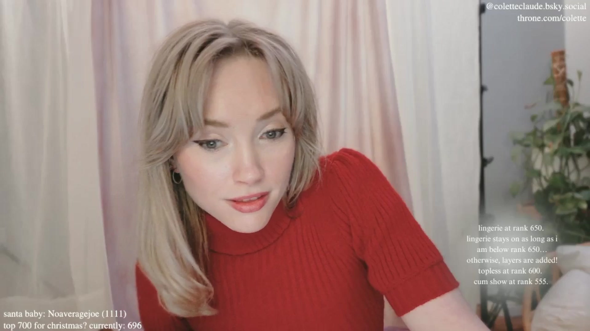 Gallery image thumbnail from coletteclaus's myfreecams stream on, 12/20/2024, 23:23 image 9 of 20
