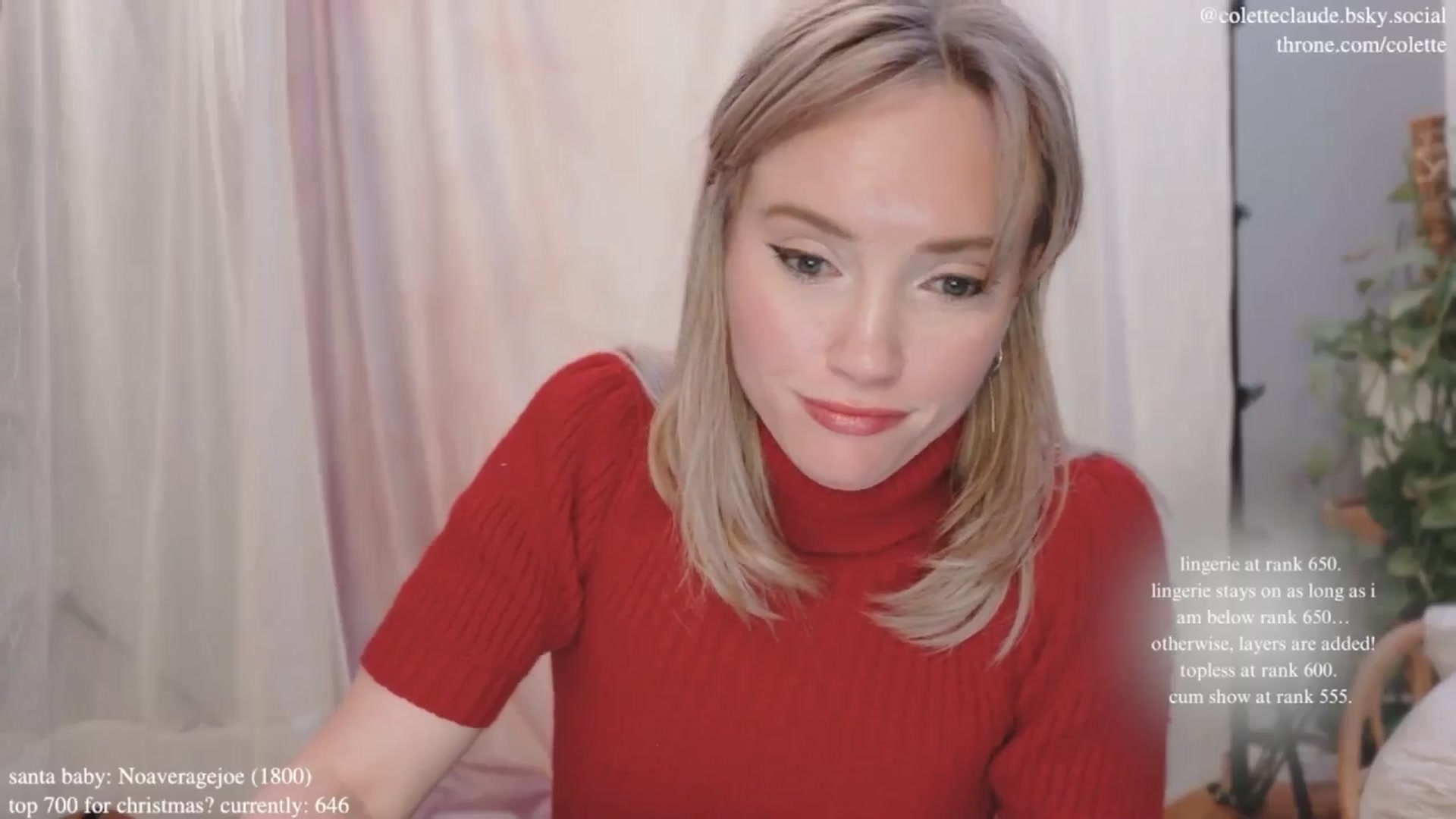 Gallery image thumbnail from coletteclaus's myfreecams stream on, 12/20/2024, 23:23 image 16 of 20