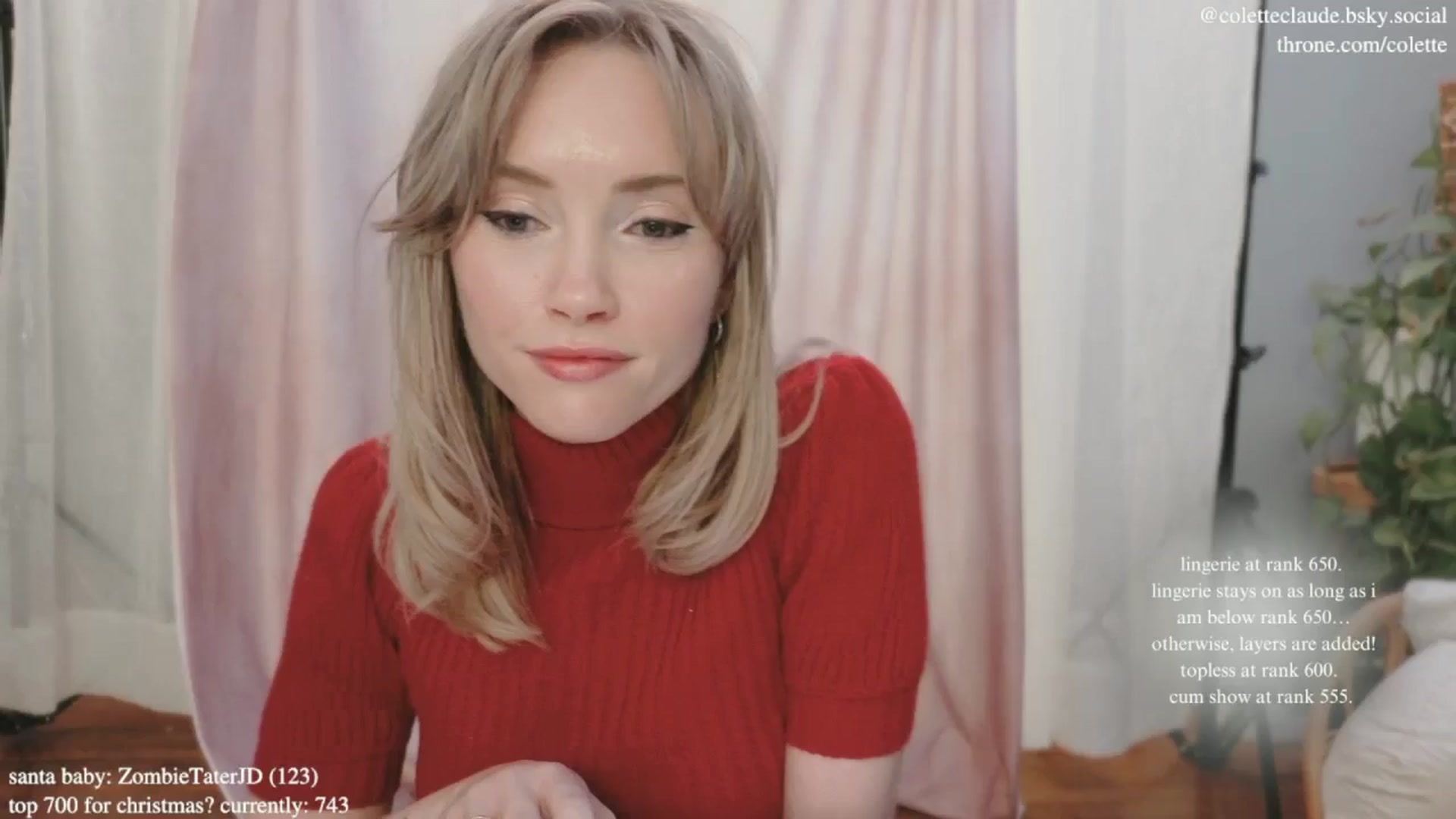 Gallery image thumbnail from coletteclaus's myfreecams stream on, 12/20/2024, 23:23 image 1 of 20