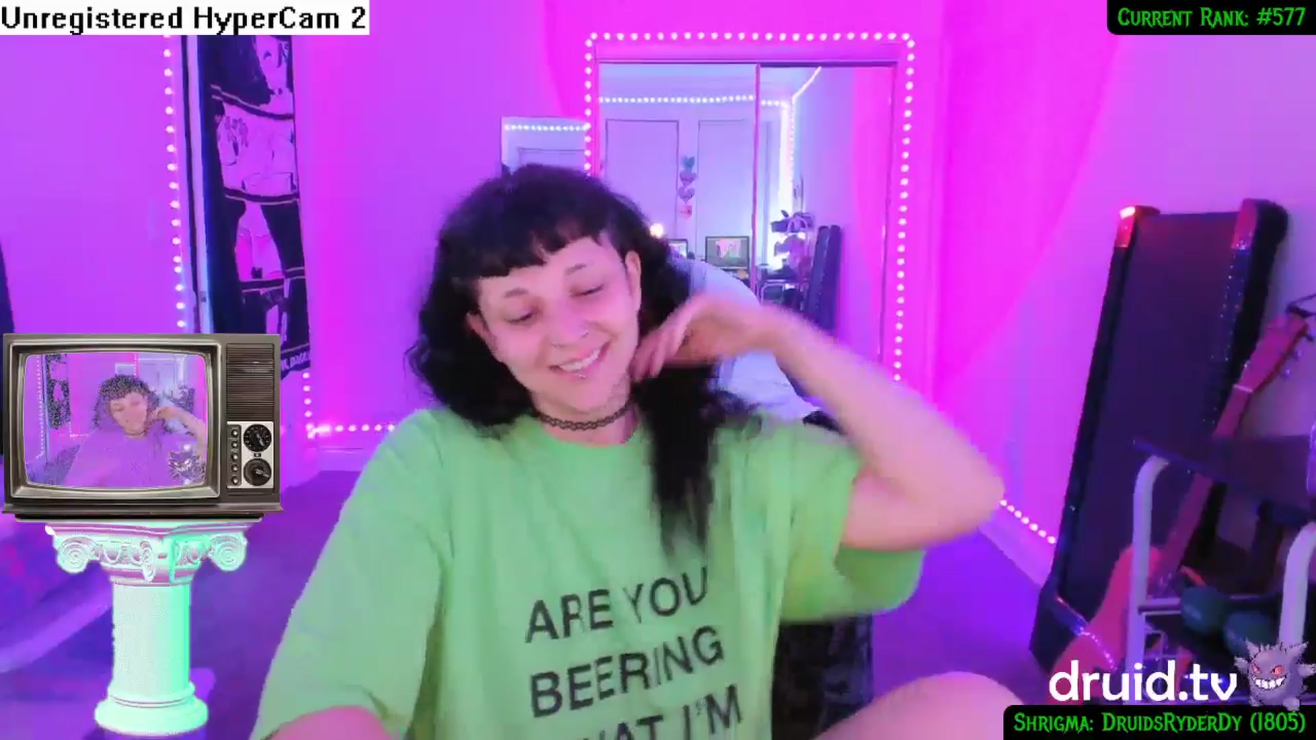 Gallery image thumbnail from druidjpg's myfreecams stream on, 05/20/2024, 07:54 image 14 of 20
