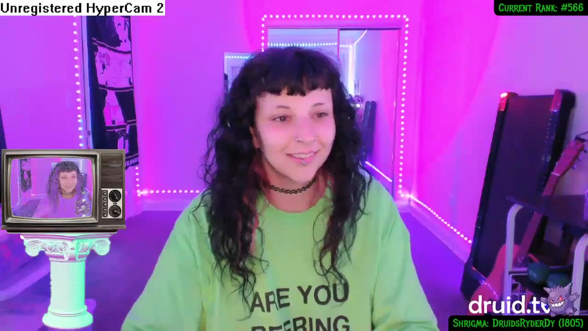 Gallery image thumbnail from druidjpg's myfreecams stream on, 05/20/2024, 07:54 image 15 of 20