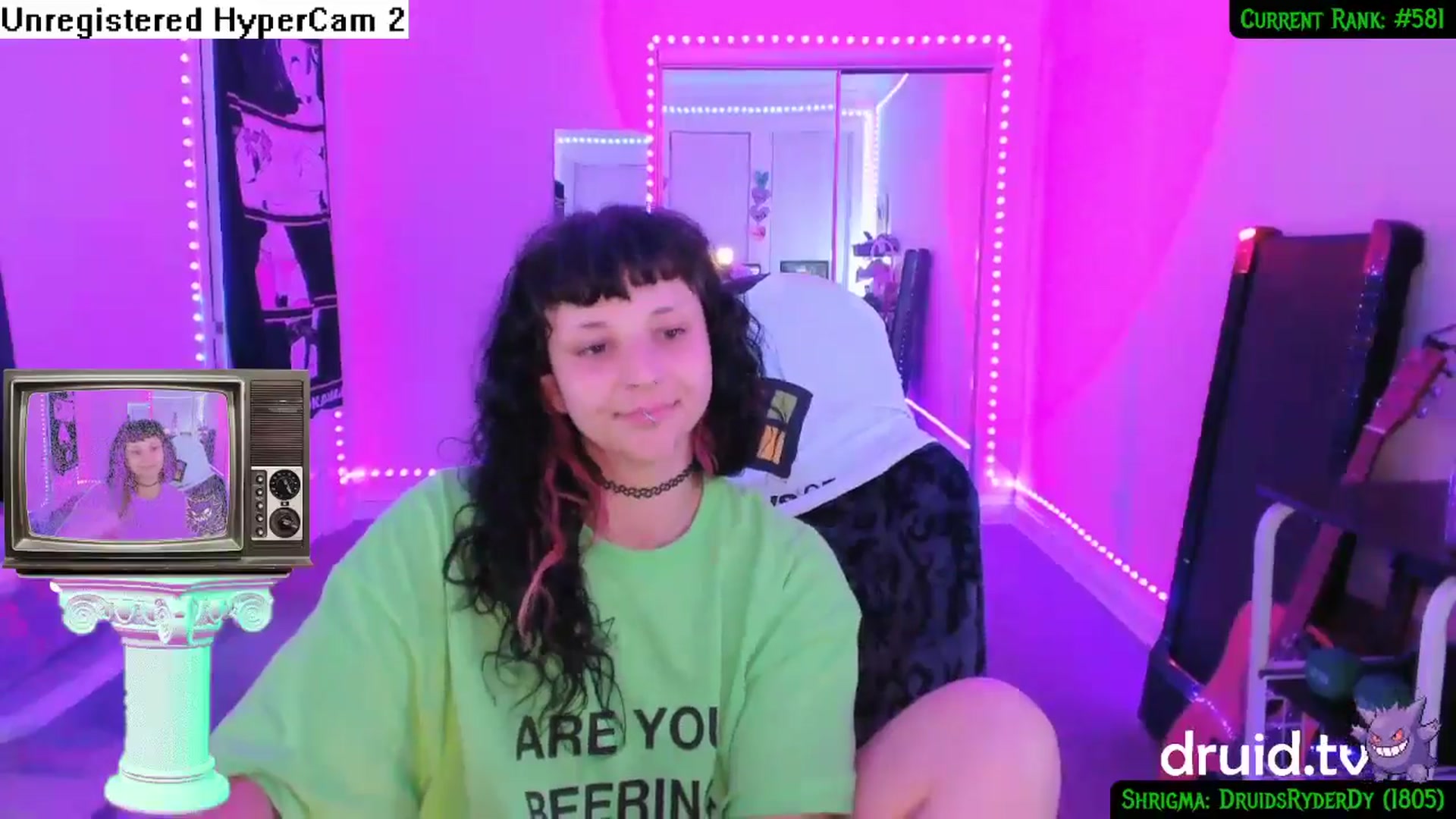 Gallery image thumbnail from druidjpg's myfreecams stream on, 05/20/2024, 07:54 image 9 of 20