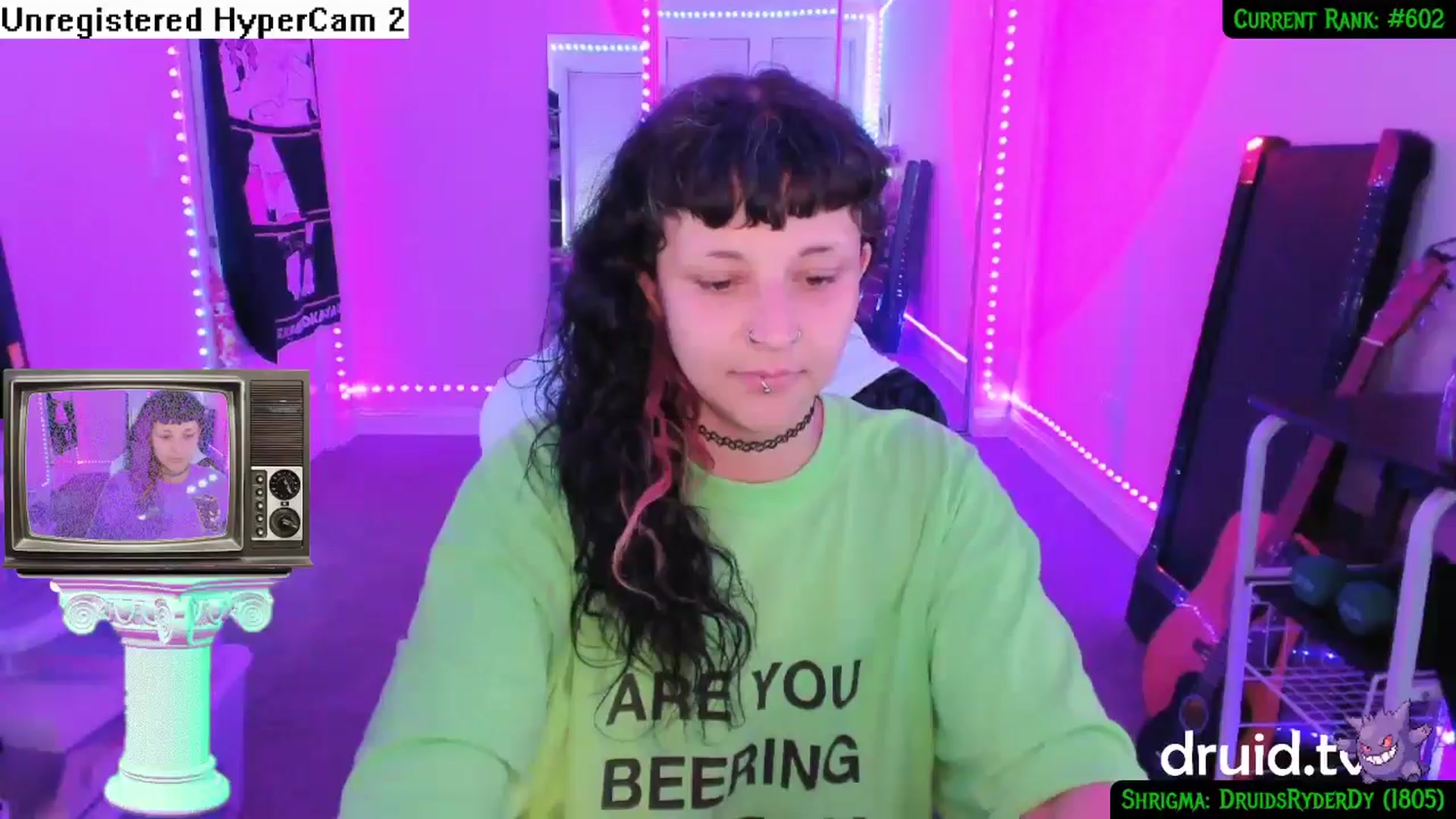 Gallery image thumbnail from druidjpg's myfreecams stream on, 05/20/2024, 07:54 image 6 of 20