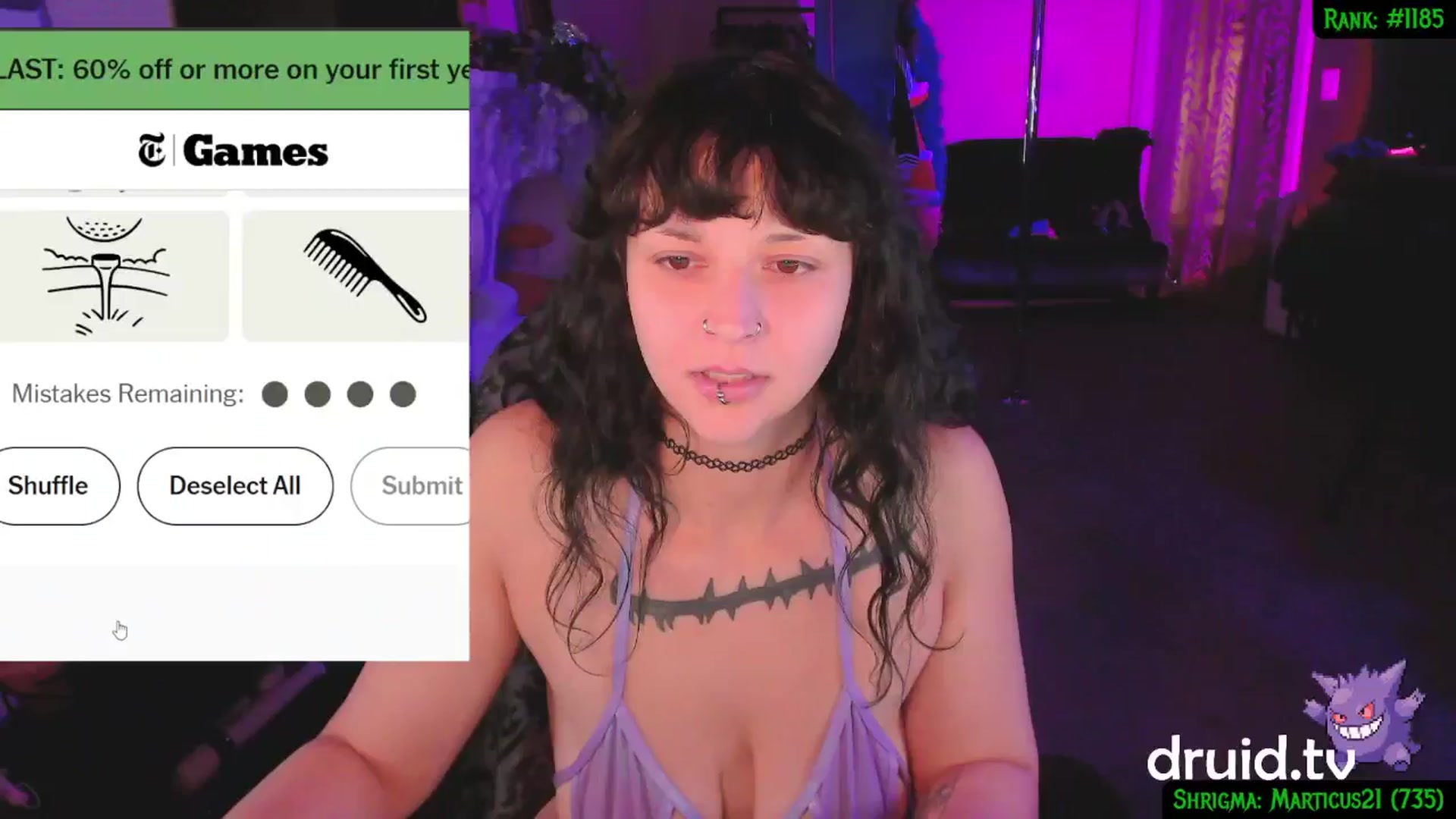 Gallery image thumbnail from druidjpg's myfreecams stream on, 12/13/2024, 05:36 image 9 of 20