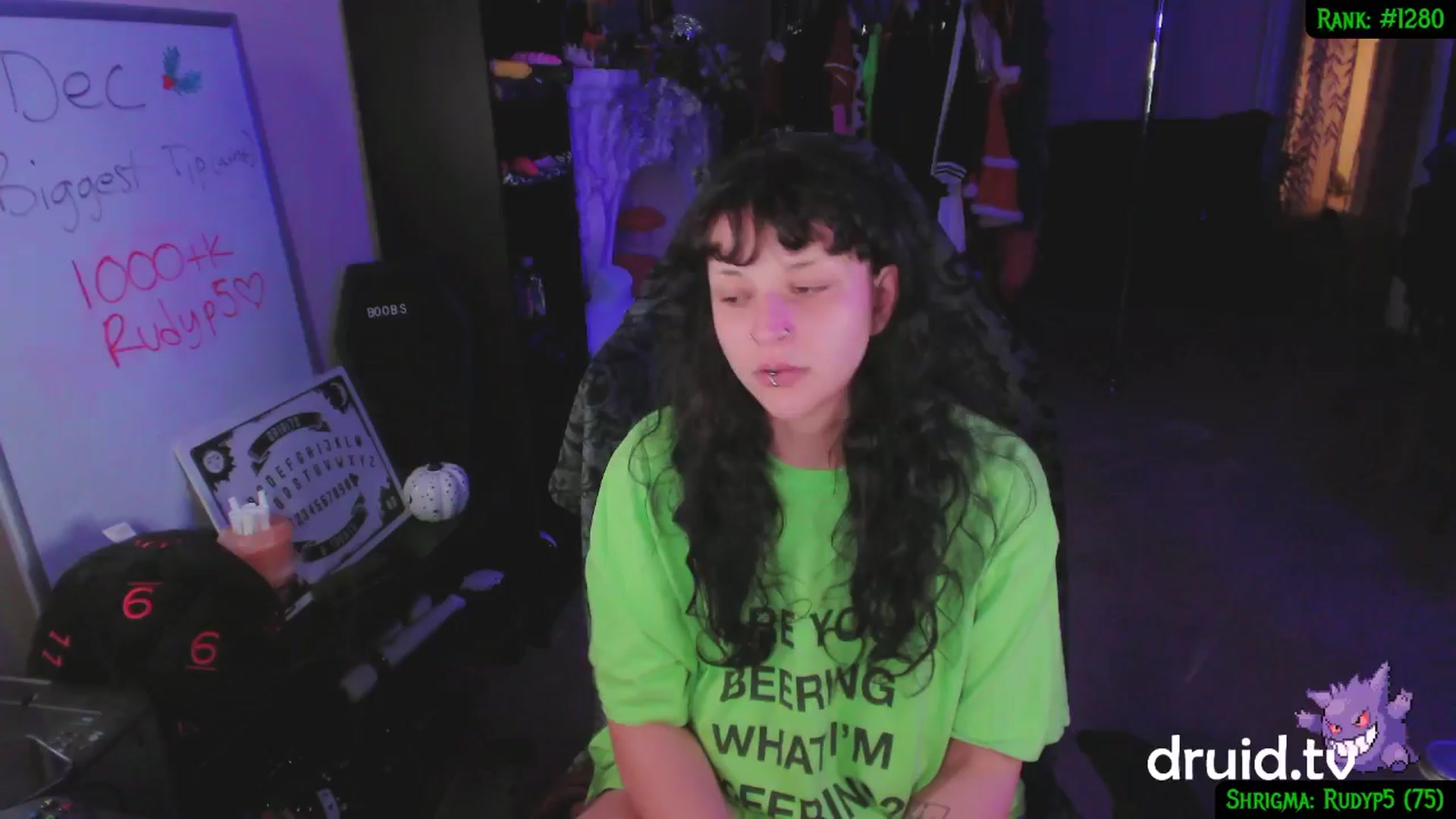 Gallery image thumbnail from druidjpg's myfreecams stream on, 12/24/2024, 05:36 image 9 of 20