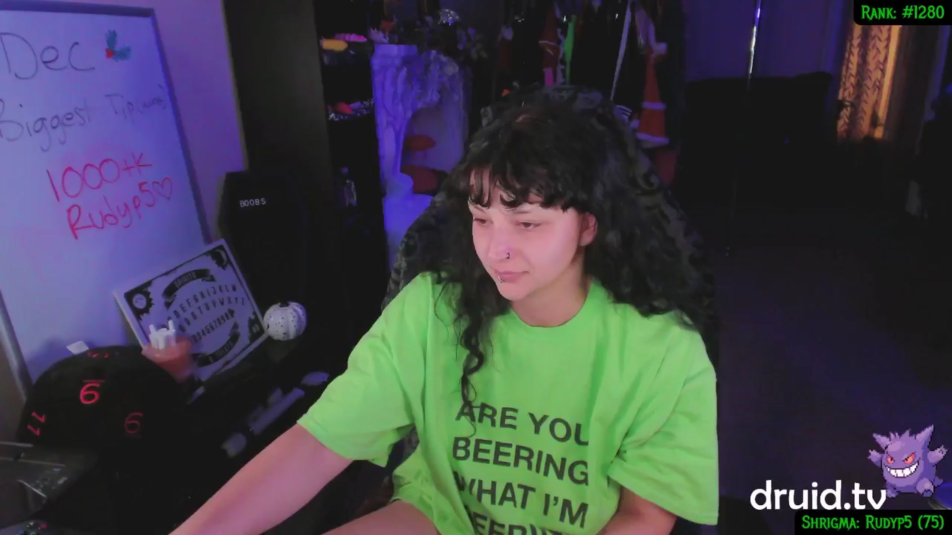 Gallery image thumbnail from druidjpg's myfreecams stream on, 12/24/2024, 05:36 image 10 of 20
