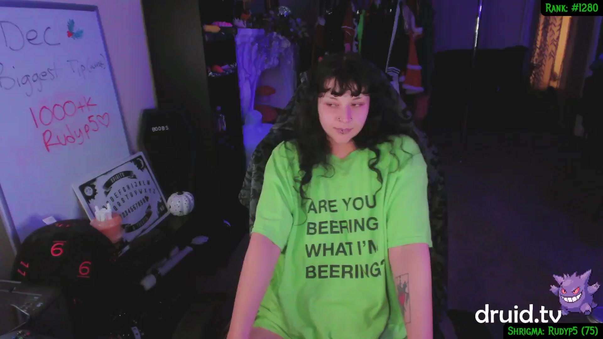 Gallery image thumbnail from druidjpg's myfreecams stream on, 12/24/2024, 05:36 image 12 of 20