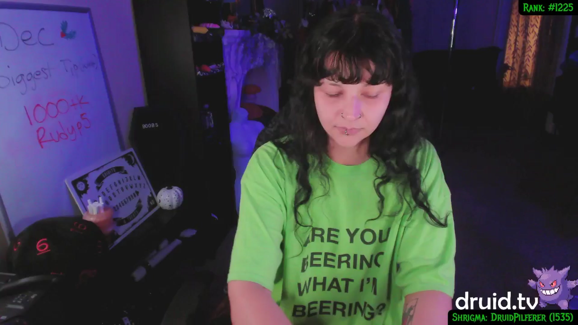 Gallery image thumbnail from druidjpg's myfreecams stream on, 12/24/2024, 06:21 image 14 of 20