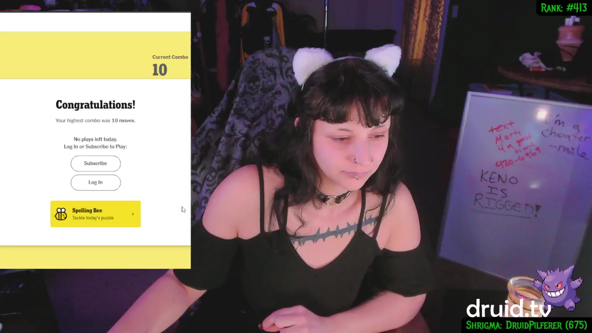 Gallery image thumbnail from druidjpg's myfreecams stream on, 01/29/2025, 06:05 image 12 of 20
