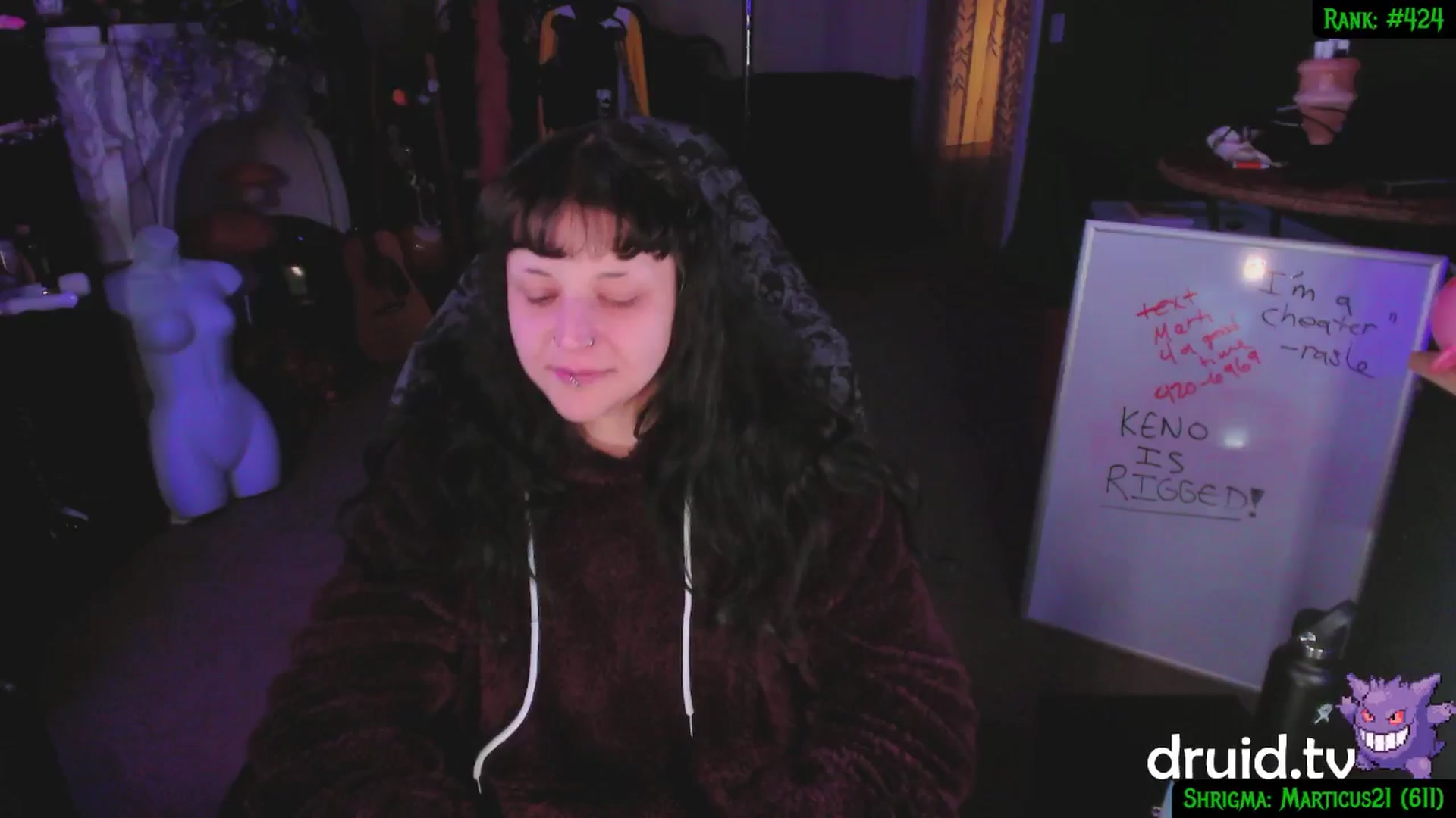Gallery image thumbnail from druidjpg's myfreecams stream on, 01/30/2025, 05:03 image 7 of 20