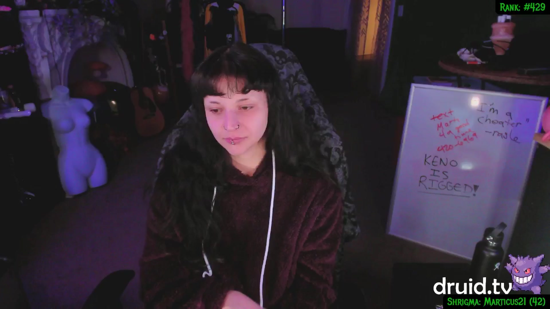 Gallery image thumbnail from druidjpg's myfreecams stream on, 01/30/2025, 05:03 image 4 of 20
