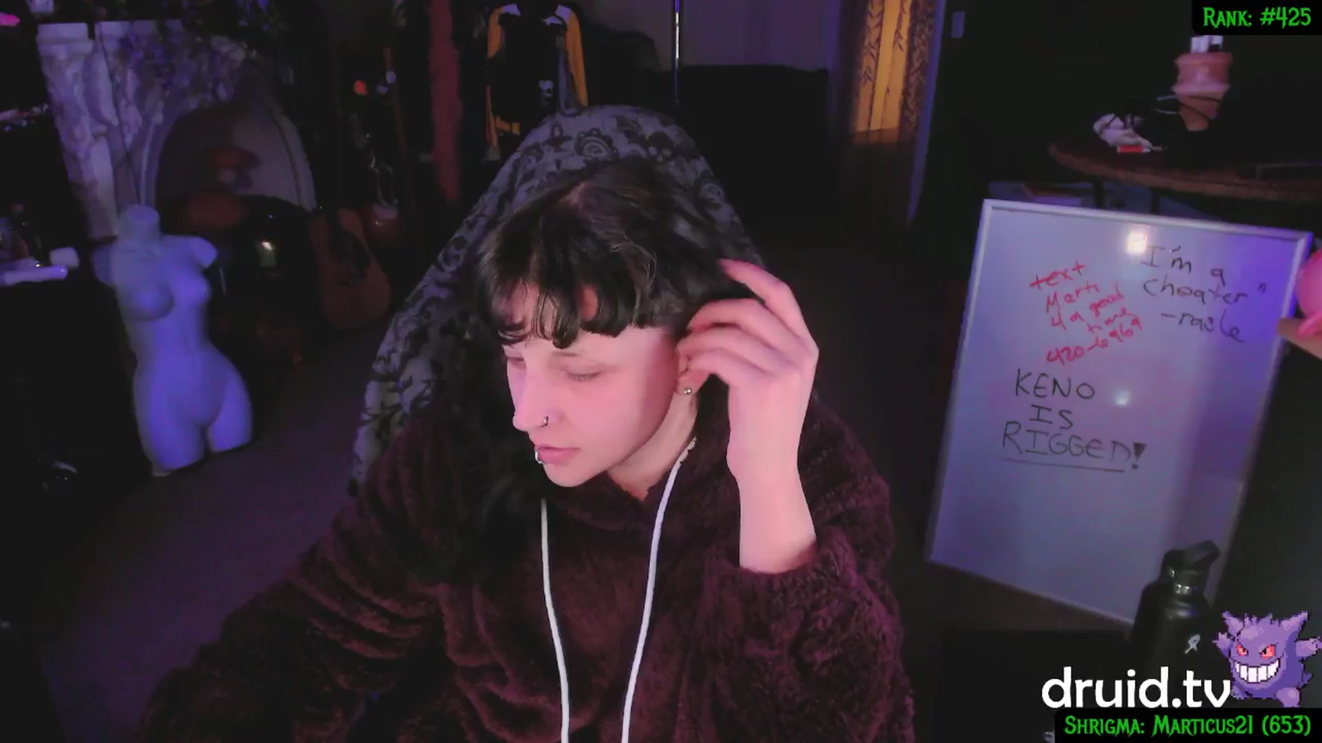 Gallery image thumbnail from druidjpg's myfreecams stream on, 01/30/2025, 05:03 image 14 of 20