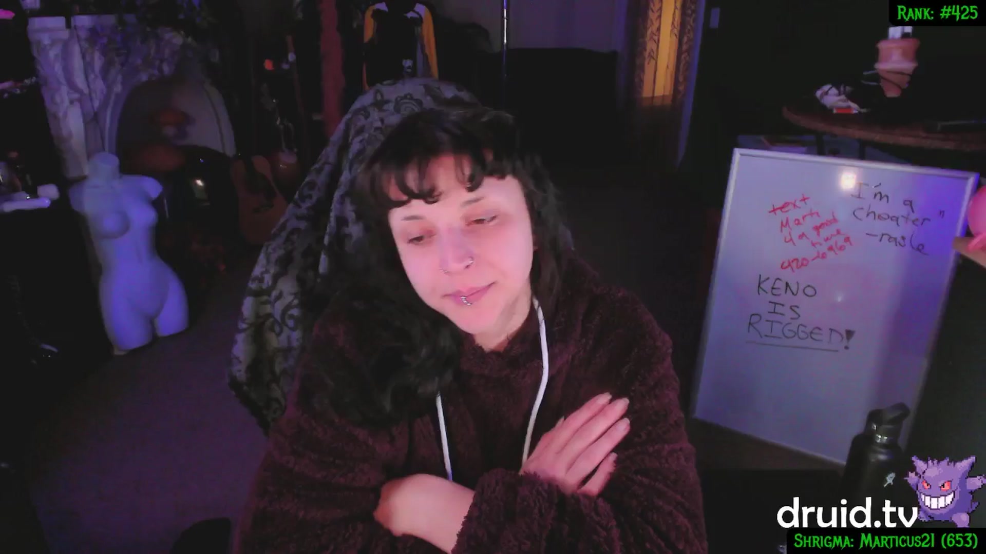 Gallery image thumbnail from druidjpg's myfreecams stream on, 01/30/2025, 05:03 image 13 of 20