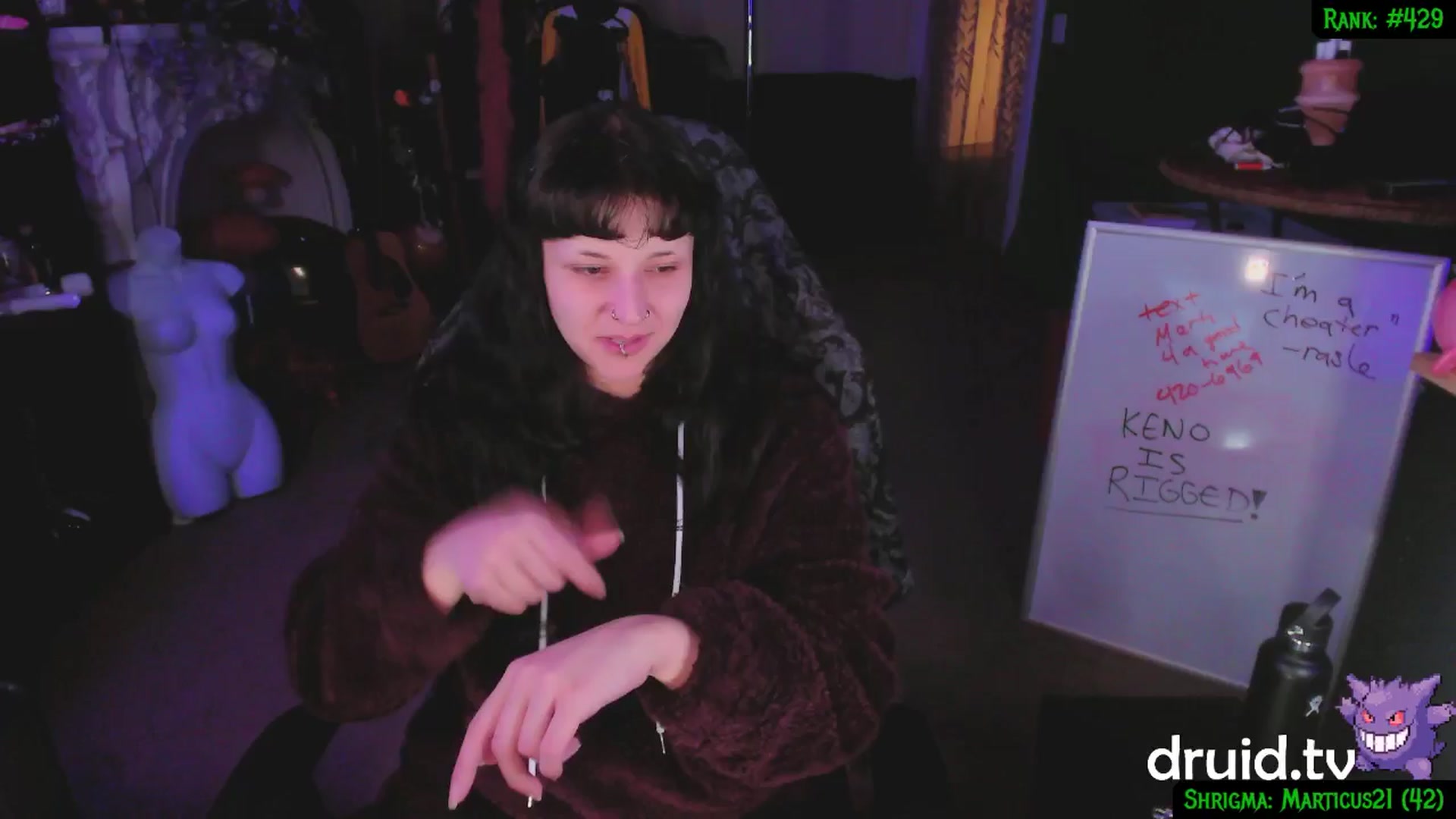 Gallery image thumbnail from druidjpg's myfreecams stream on, 01/30/2025, 05:03 image 5 of 20