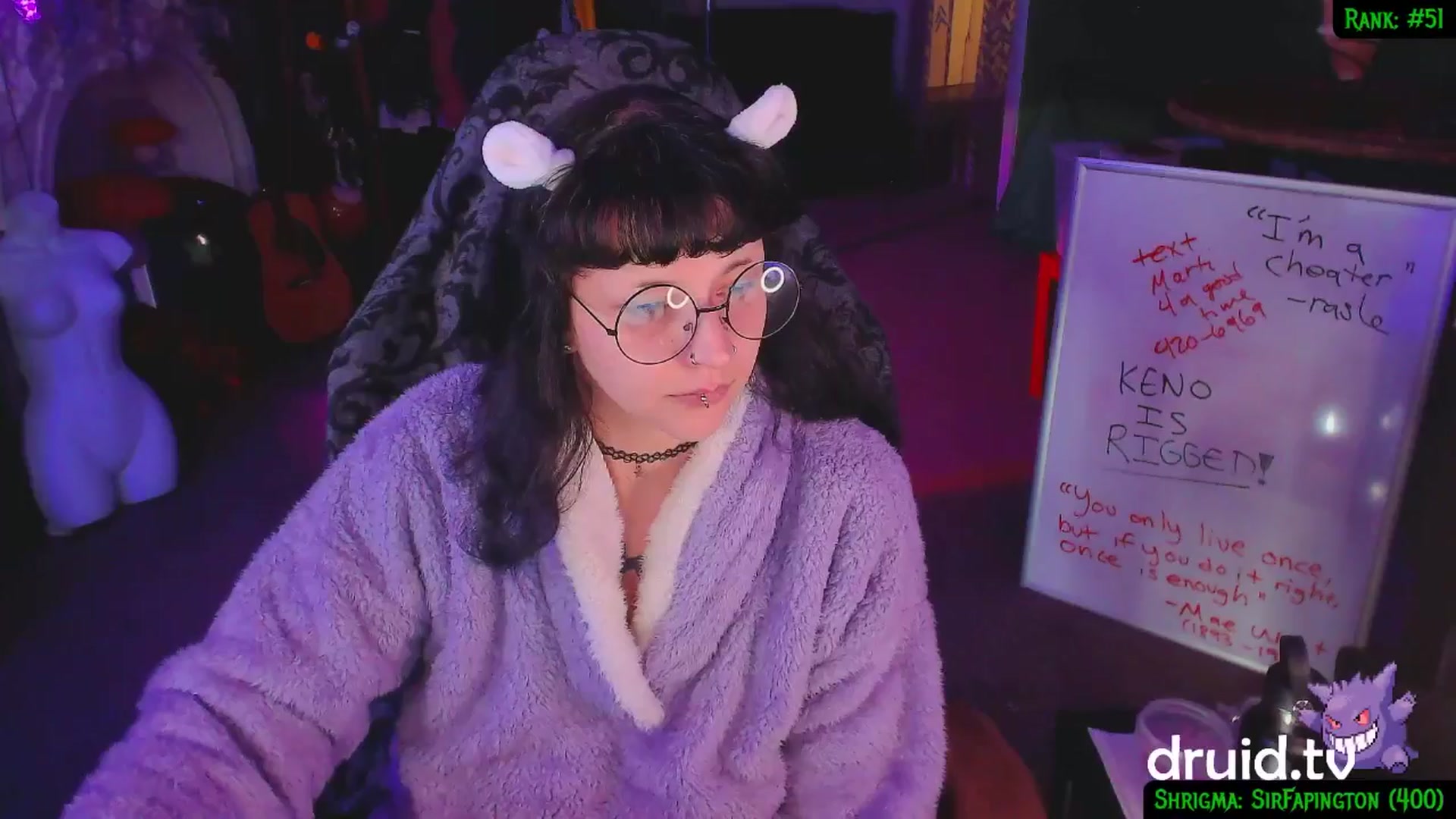 Gallery image thumbnail from druidjpg's myfreecams stream on, 02/06/2025, 05:27 image 16 of 20