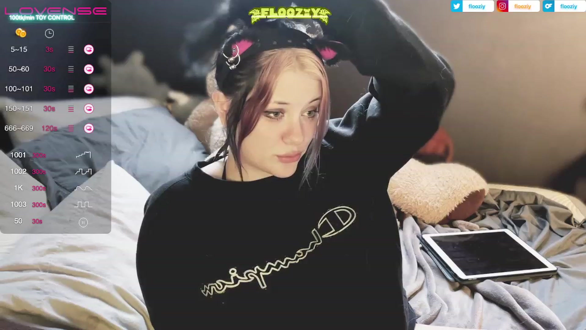 Gallery image thumbnail from flooziy's myfreecams stream on, 05/01/2023, 01:58 image 10 of 20