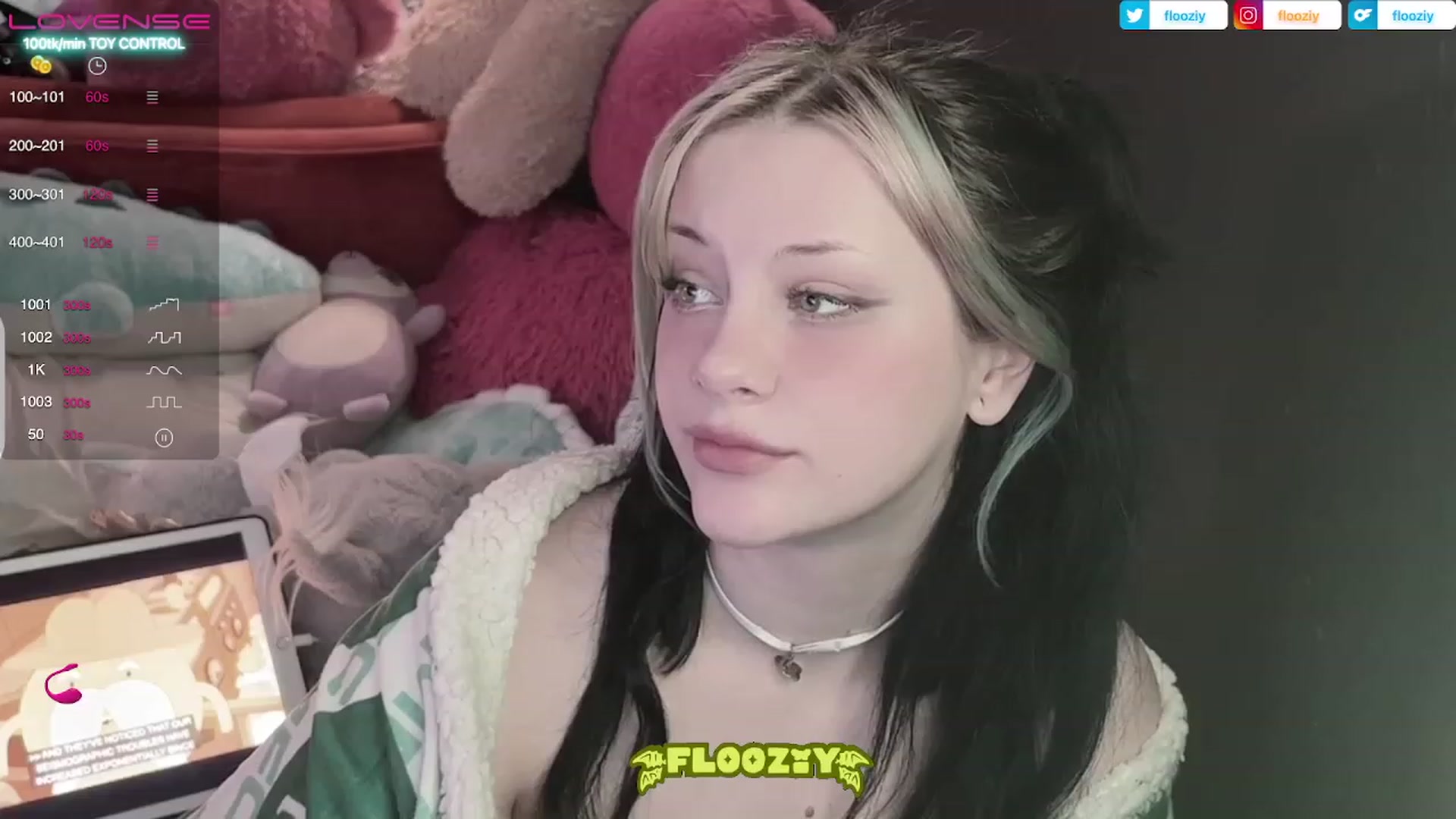 Gallery image thumbnail from flooziy's myfreecams stream on, 06/12/2023, 04:34 image 1 of 20