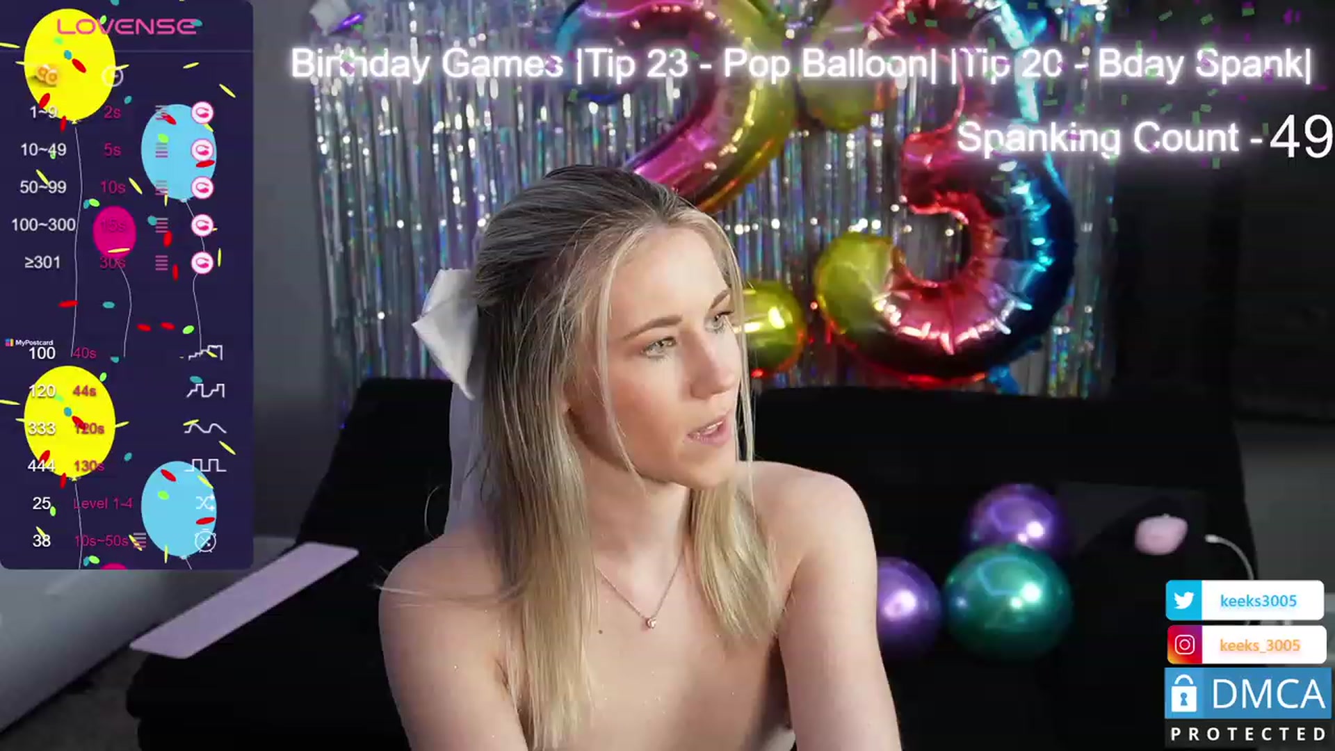 Gallery image thumbnail from keeks3005's myfreecams stream on, 01/26/2024, 19:15 image 1 of 20