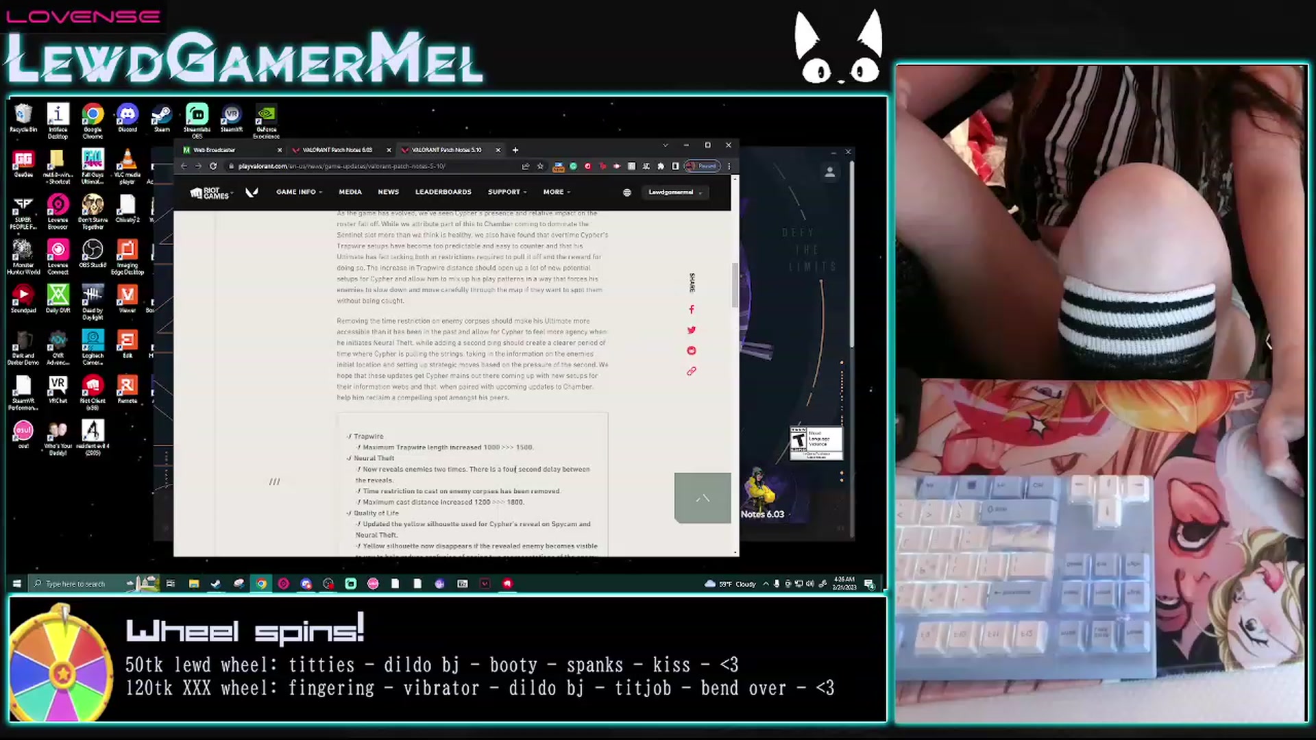 Gallery image thumbnail from lewdgamermel's myfreecams stream on, 02/21/2023, 11:56 image 6 of 20