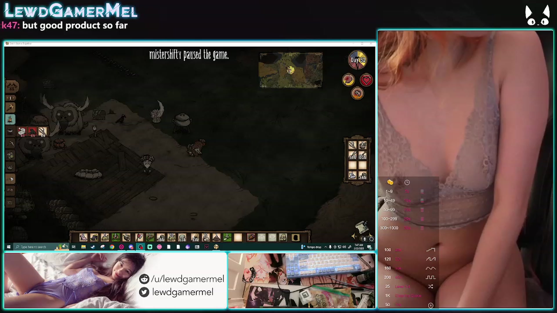 Gallery image thumbnail from lewdgamermel's myfreecams stream on, 02/22/2023, 12:54 image 20 of 20