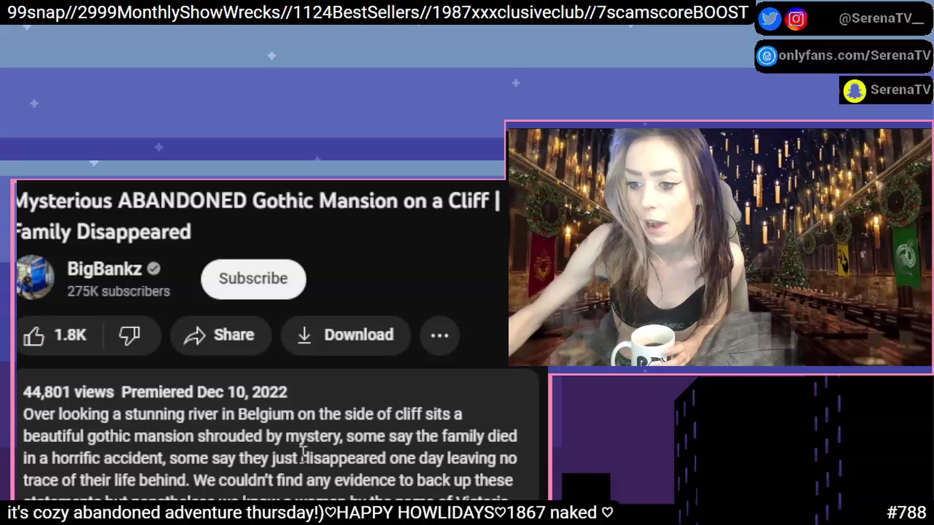 Gallery image thumbnail from serenatv's myfreecams stream on, 12/22/2022, 22:07 image 3 of 20