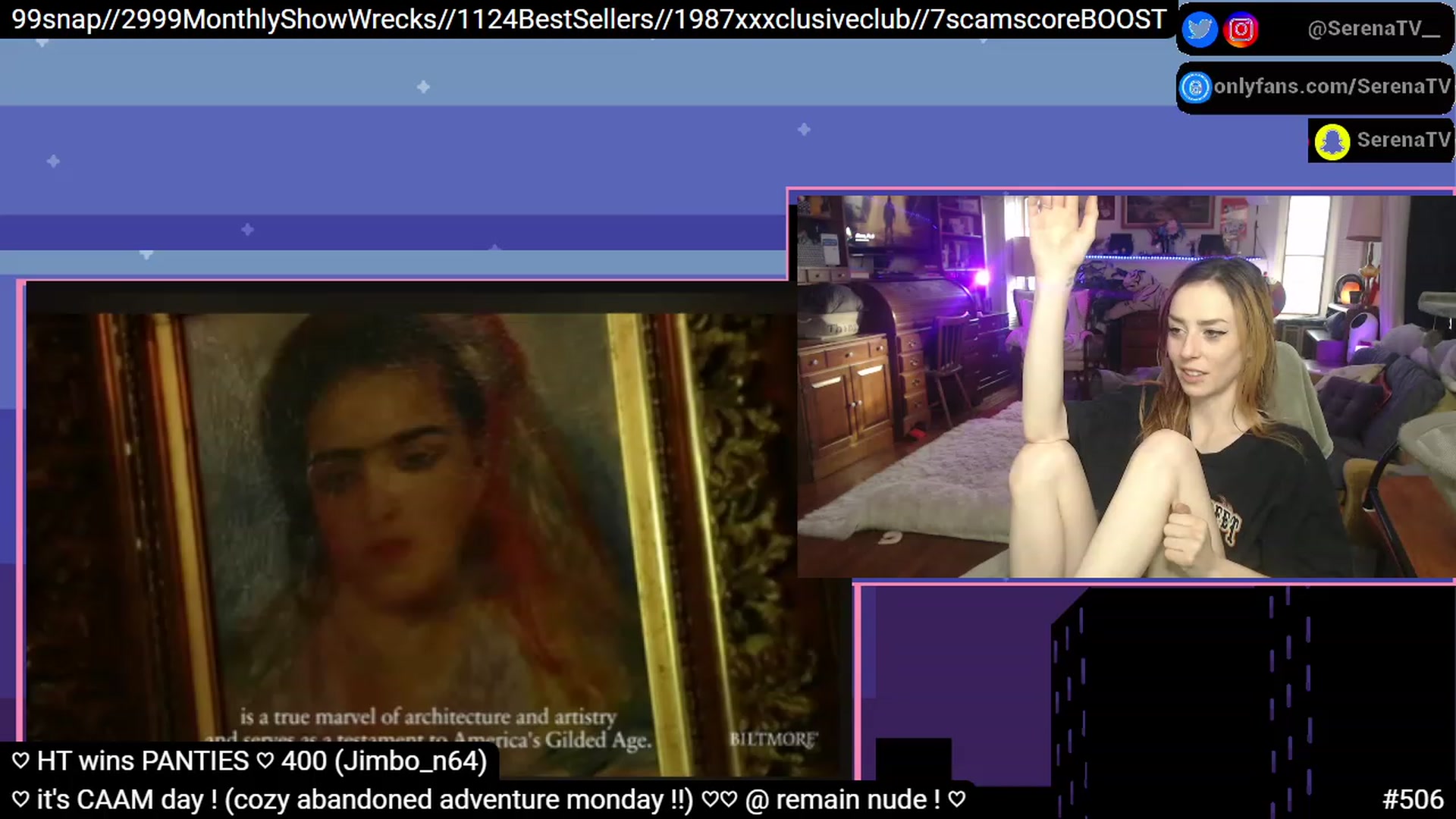 Gallery image thumbnail from serenatv's myfreecams stream on, 01/09/2023, 22:18 image 8 of 20