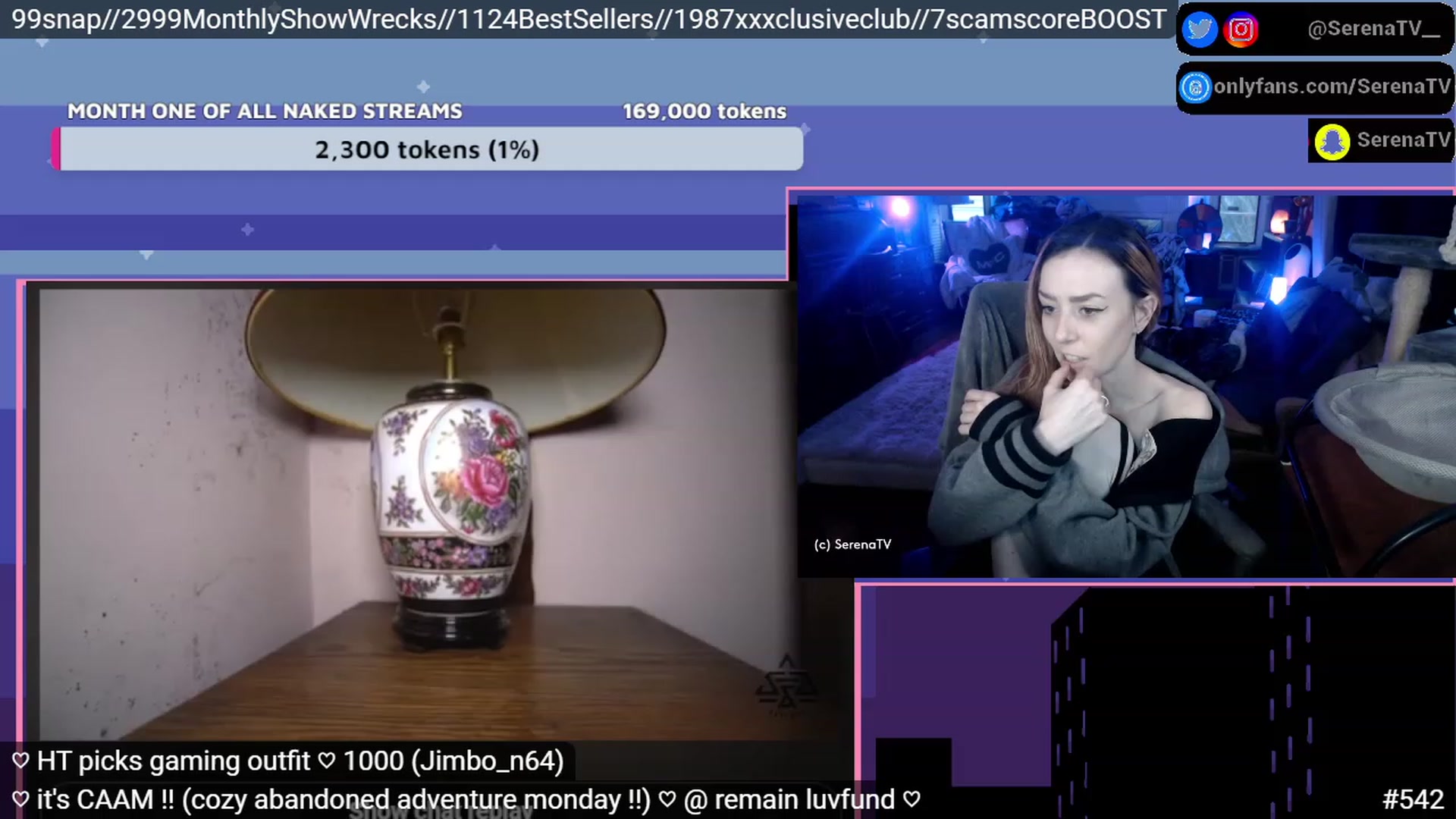 Gallery image thumbnail from serenatv's myfreecams stream on, 01/16/2023, 21:54 image 16 of 20
