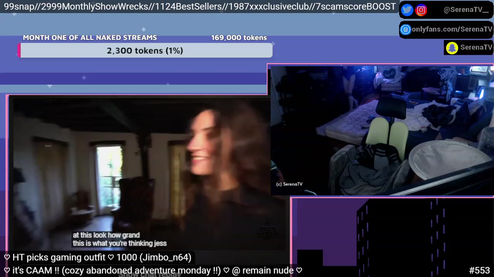 Gallery image thumbnail from serenatv's myfreecams stream on, 01/16/2023, 21:54 image 7 of 20