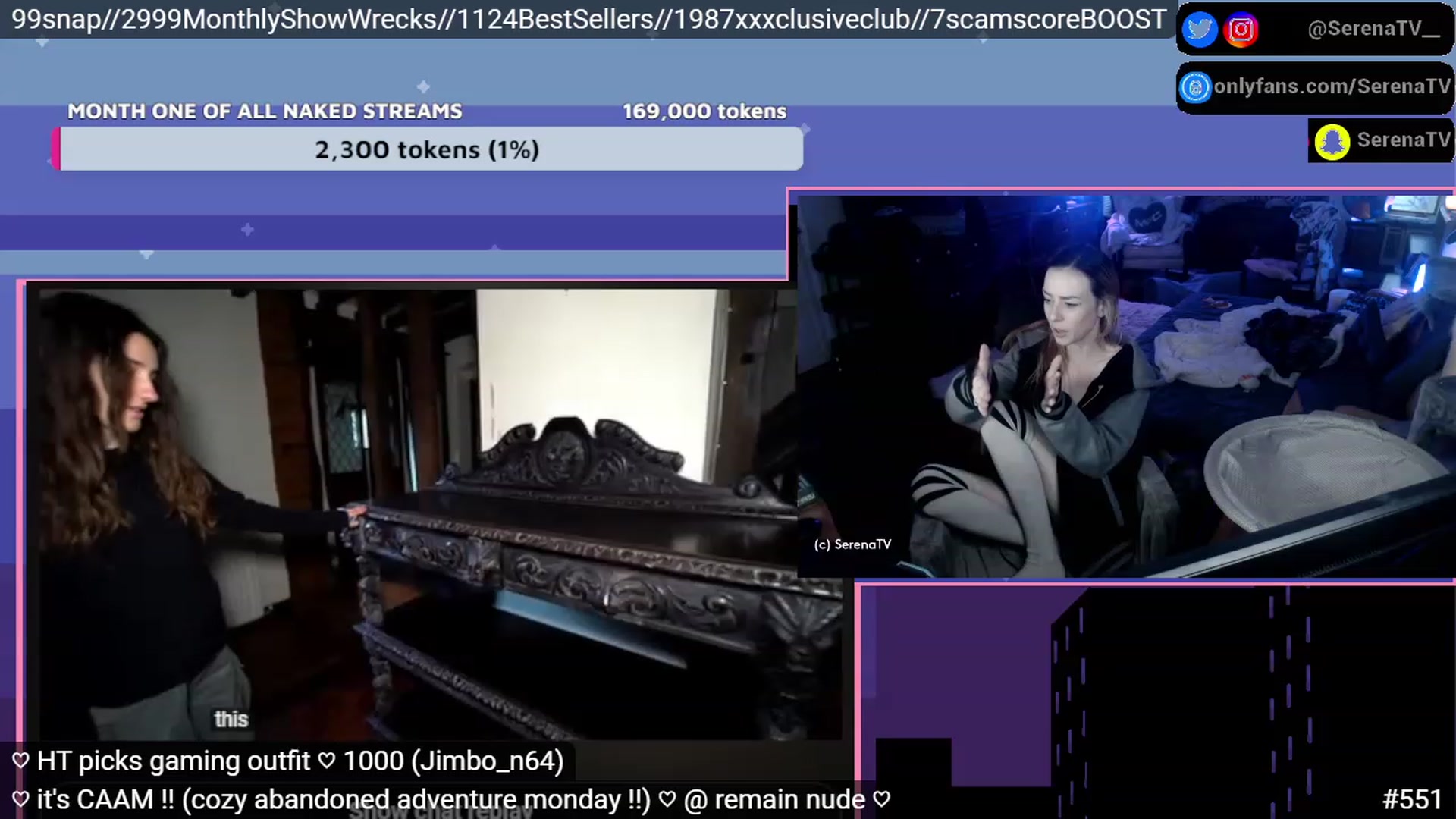 Gallery image thumbnail from serenatv's myfreecams stream on, 01/16/2023, 21:54 image 8 of 20