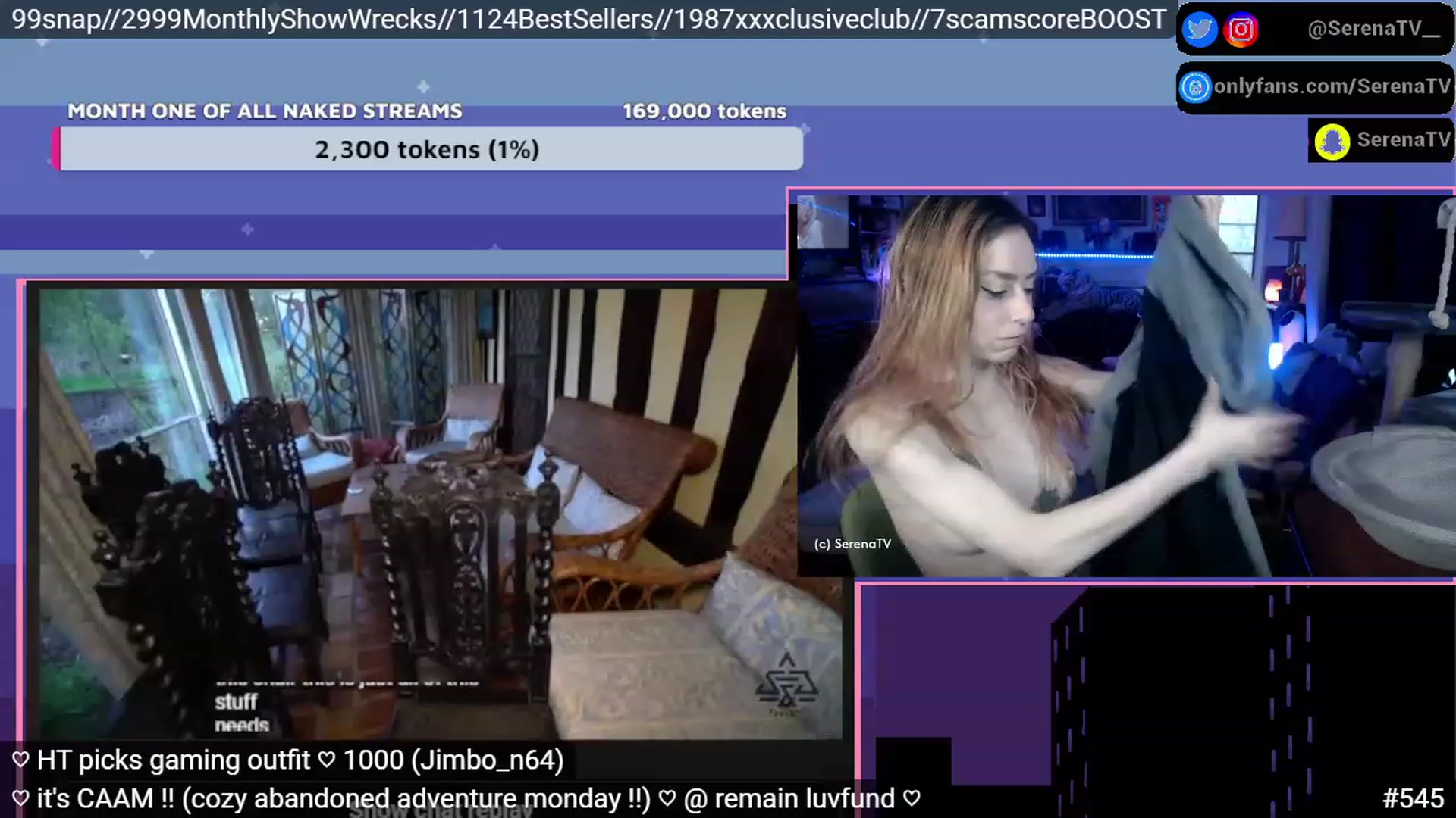 Gallery image thumbnail from serenatv's myfreecams stream on, 01/16/2023, 21:54 image 12 of 20