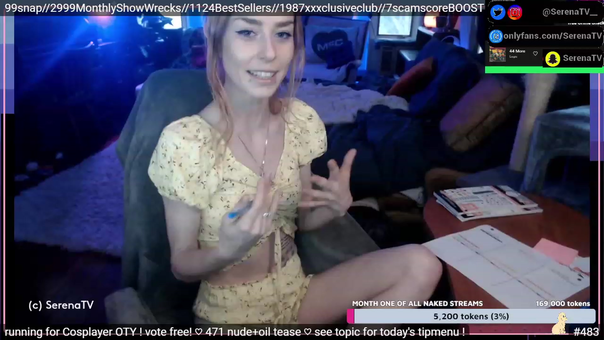 Gallery image thumbnail from serenatv's myfreecams stream on, 01/21/2023, 22:54 image 5 of 20