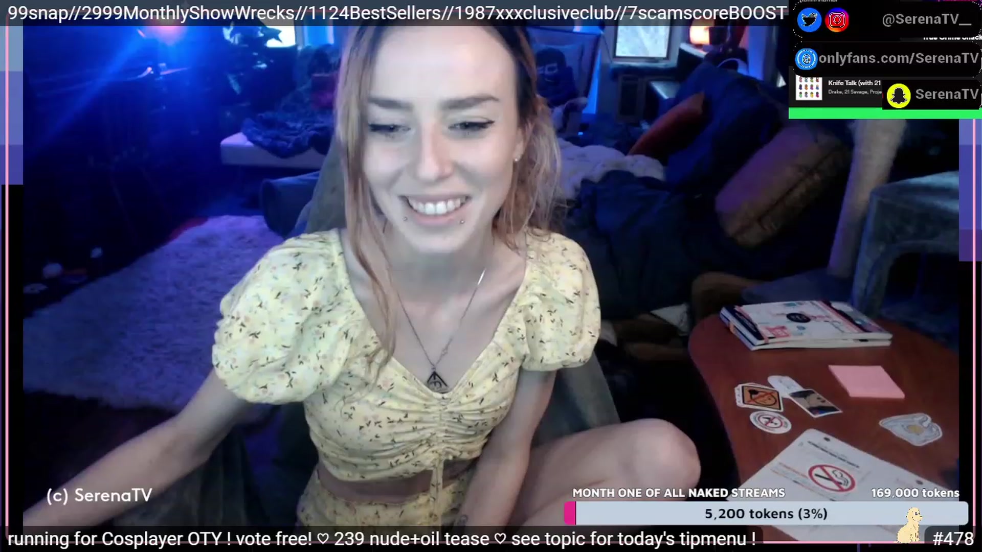 Gallery image thumbnail from serenatv's myfreecams stream on, 01/21/2023, 22:54 image 7 of 20