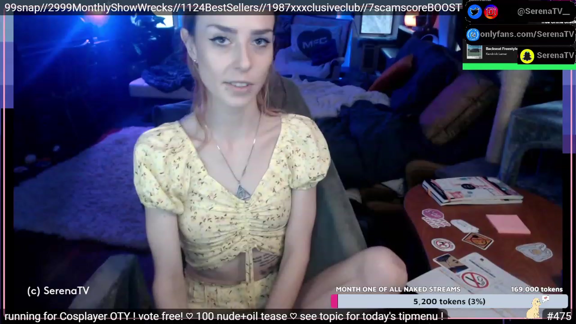 Gallery image thumbnail from serenatv's myfreecams stream on, 01/21/2023, 22:54 image 8 of 20