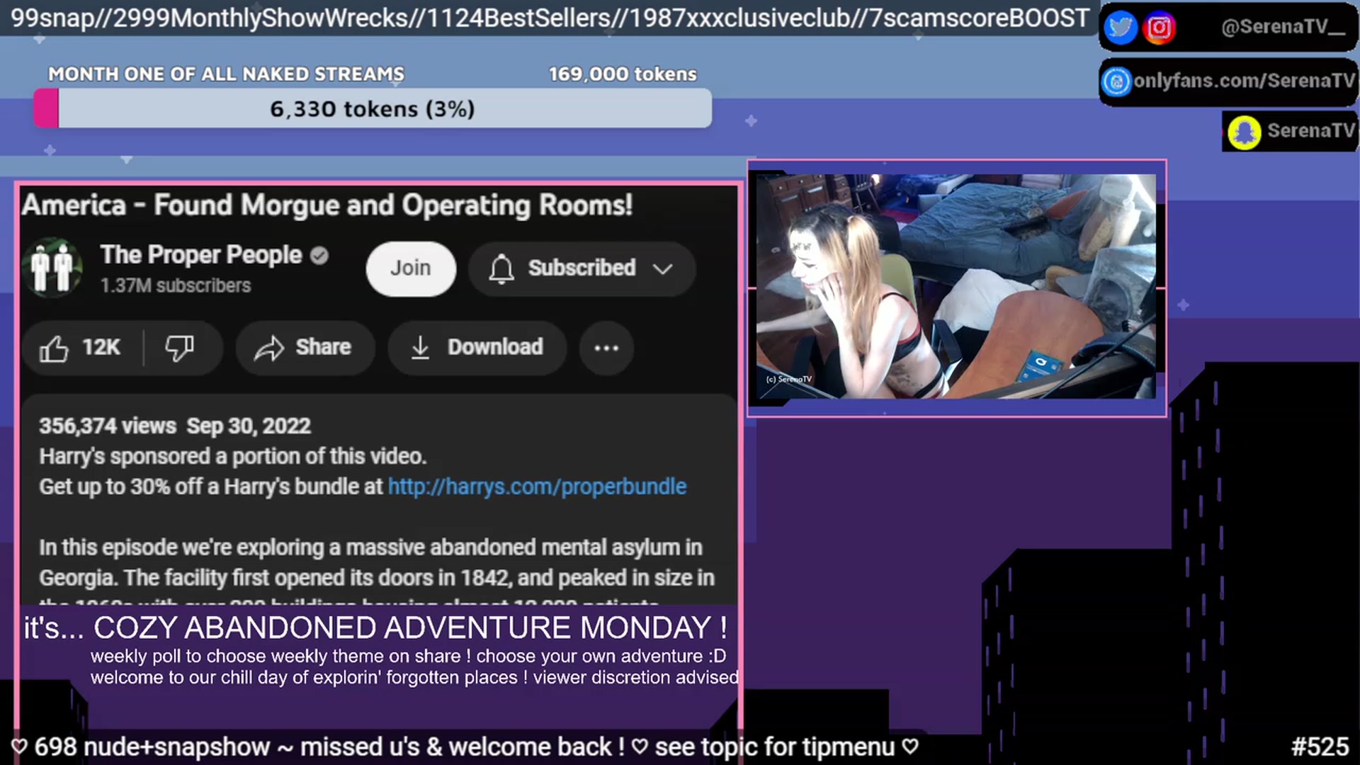 Gallery image thumbnail from serenatv's myfreecams stream on, 01/30/2023, 22:54 image 10 of 20