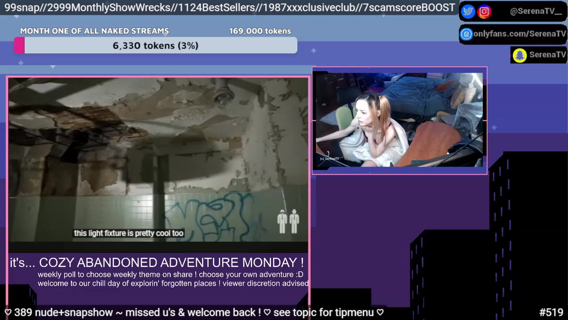 Gallery image thumbnail from serenatv's myfreecams stream on, 01/30/2023, 22:54 image 14 of 20