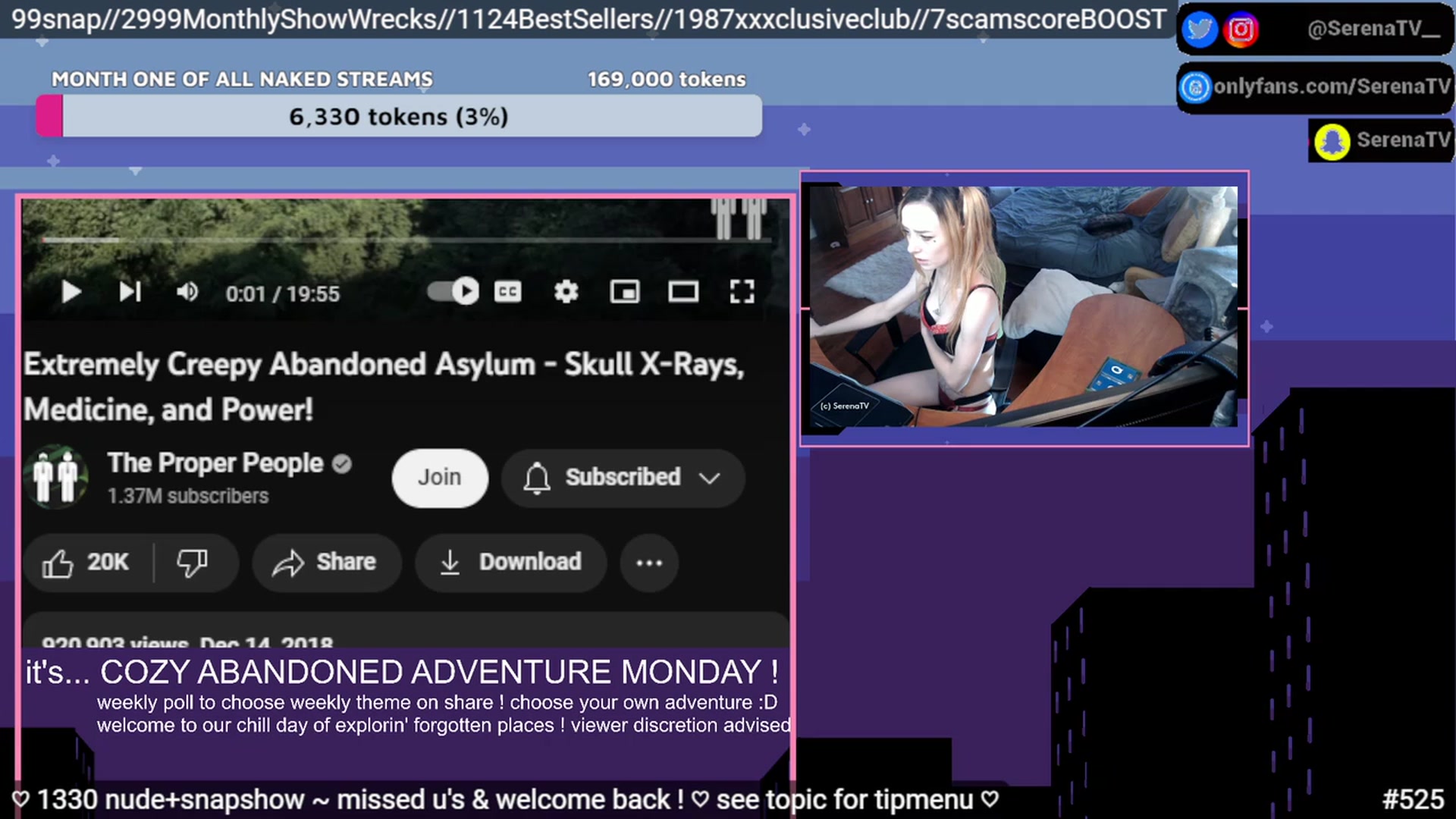 Gallery image thumbnail from serenatv's myfreecams stream on, 01/30/2023, 22:54 image 9 of 20