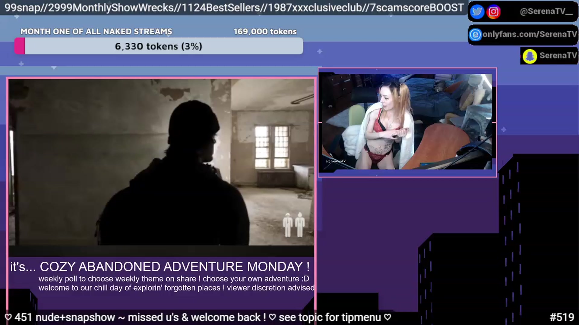 Gallery image thumbnail from serenatv's myfreecams stream on, 01/30/2023, 22:54 image 13 of 20