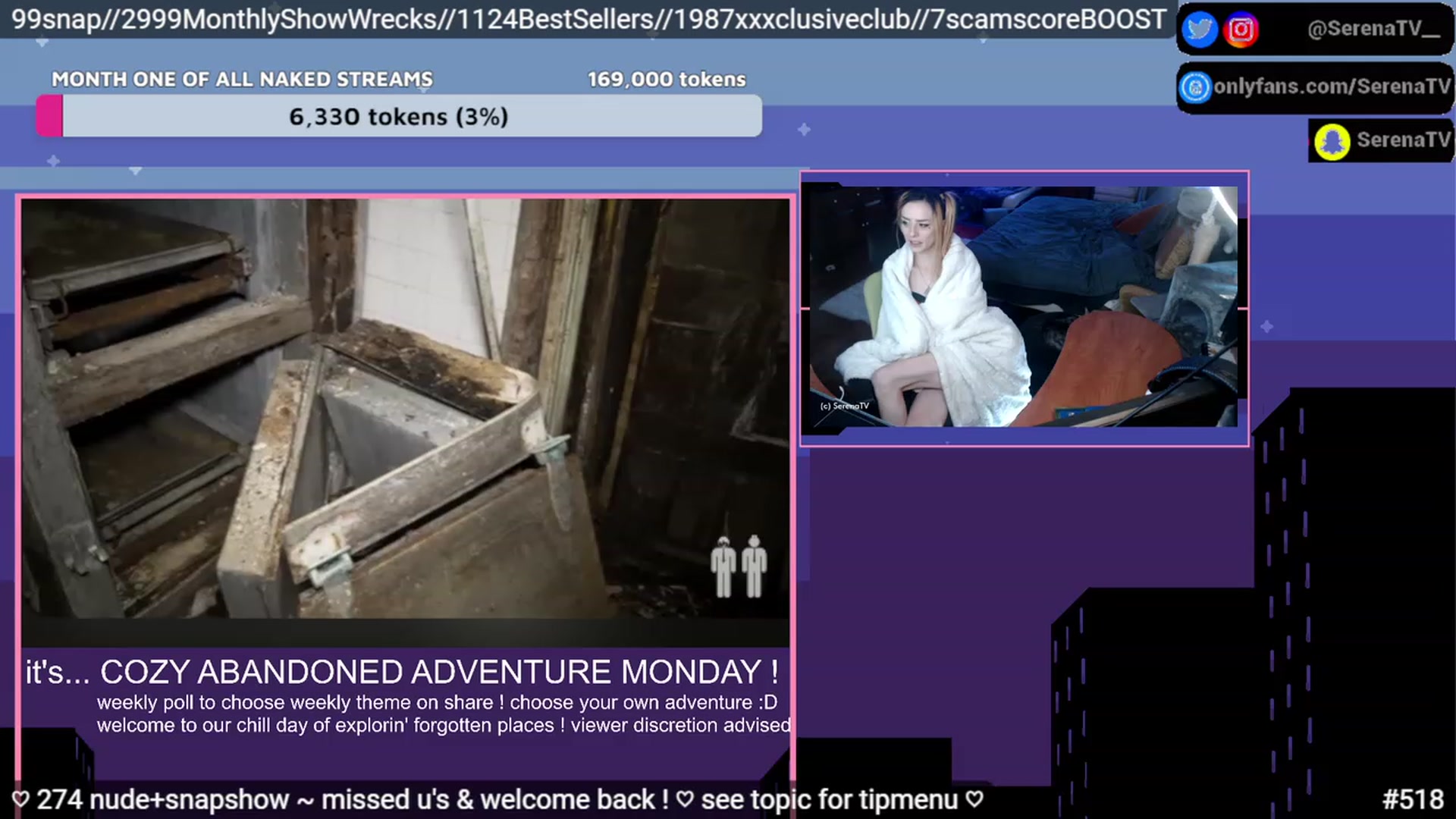 Gallery image thumbnail from serenatv's myfreecams stream on, 01/30/2023, 22:54 image 15 of 20