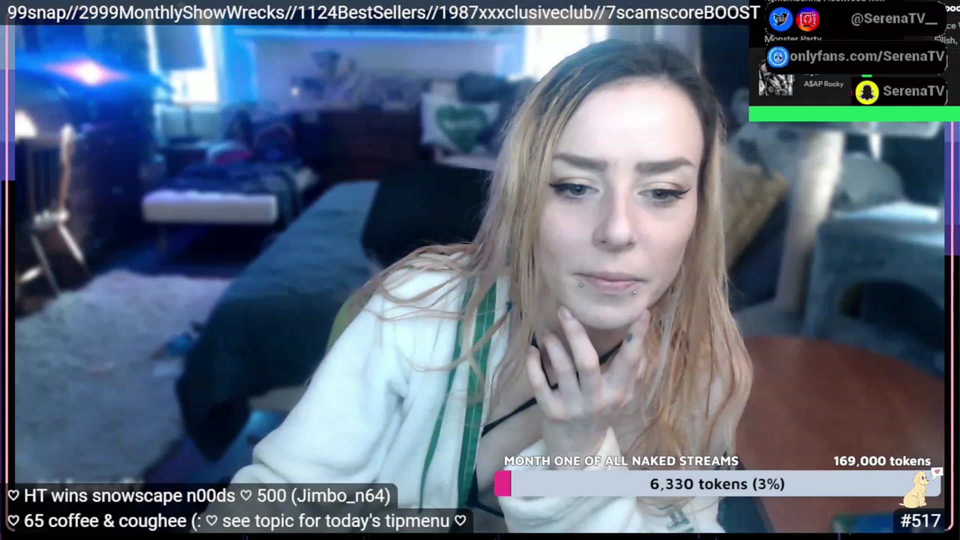 Gallery image thumbnail from serenatv's myfreecams stream on, 01/31/2023, 22:44 image 7 of 20
